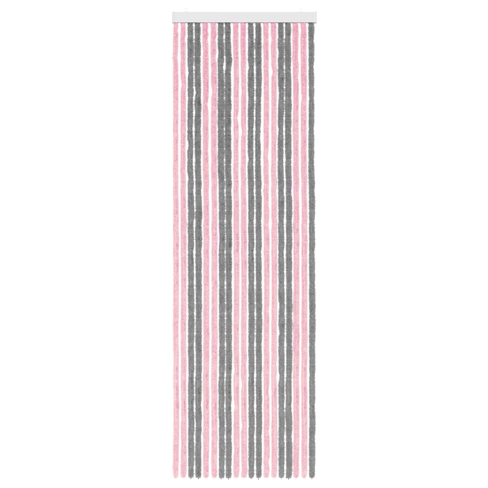 Rovar függöny chenille ezüstszürke és rózsaszín 56 x 185 cm