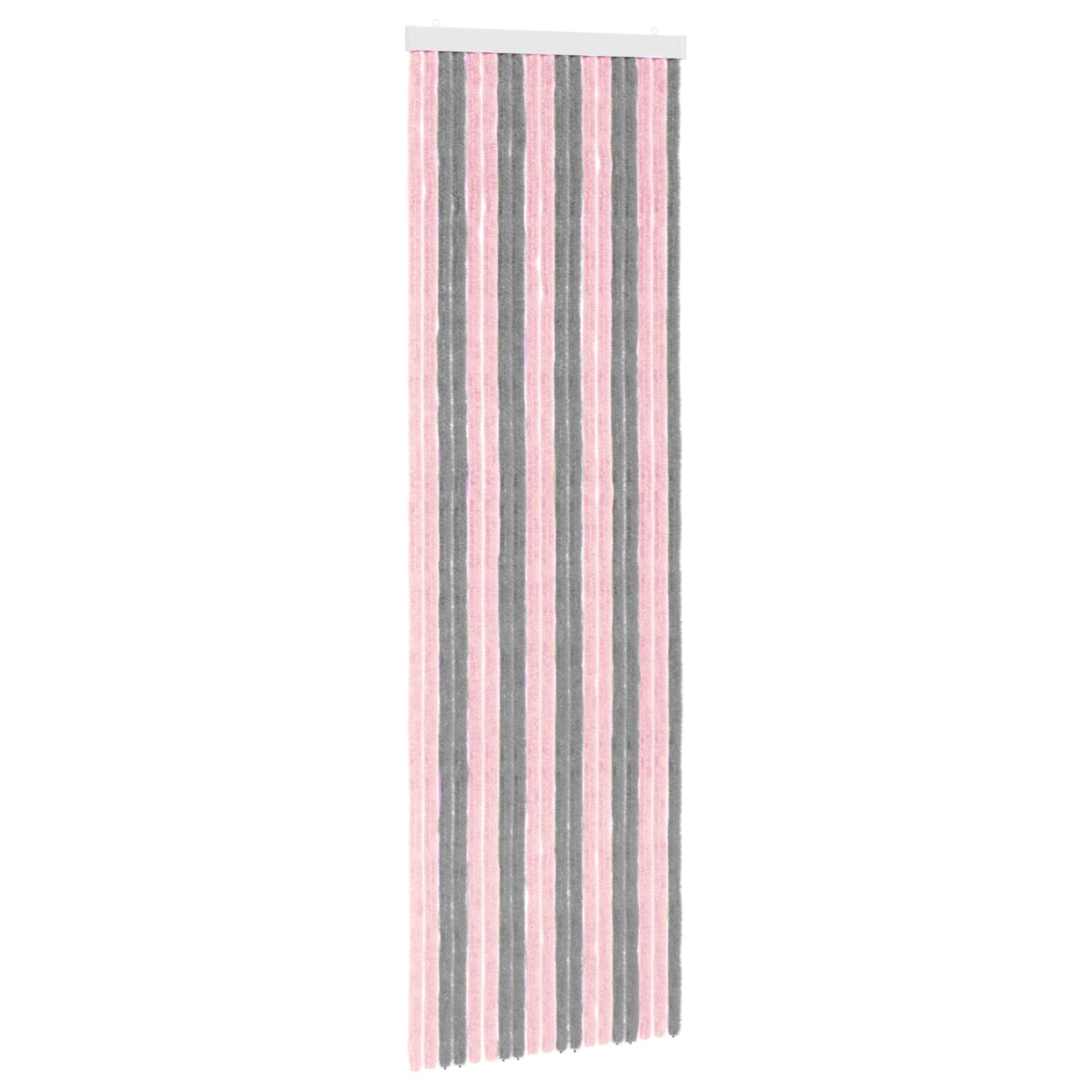 Rovar függöny chenille ezüstszürke és rózsaszín 56 x 185 cm
