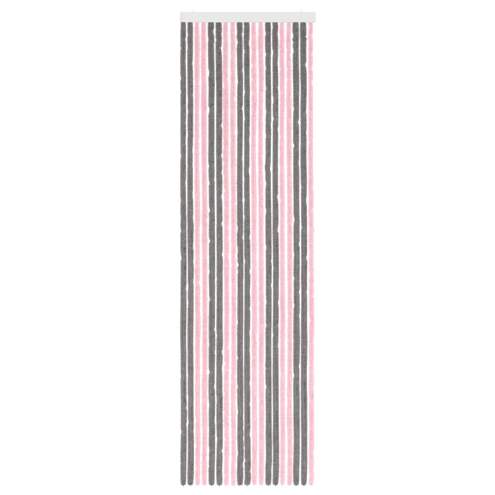 Rovar függöny chenille ezüstszürke és rózsaszín 56 x 200 cm