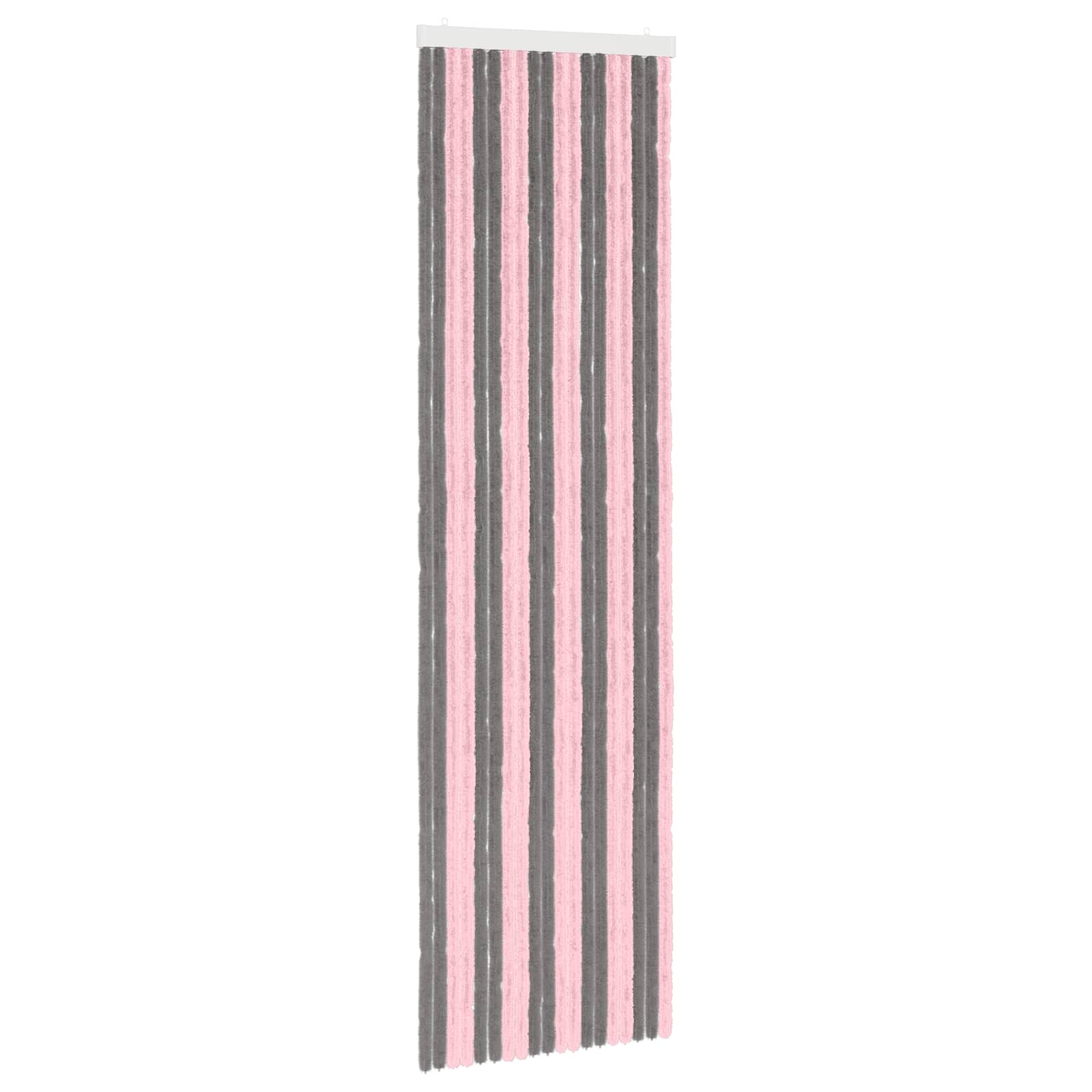 Rovar függöny chenille ezüstszürke és rózsaszín 56 x 200 cm