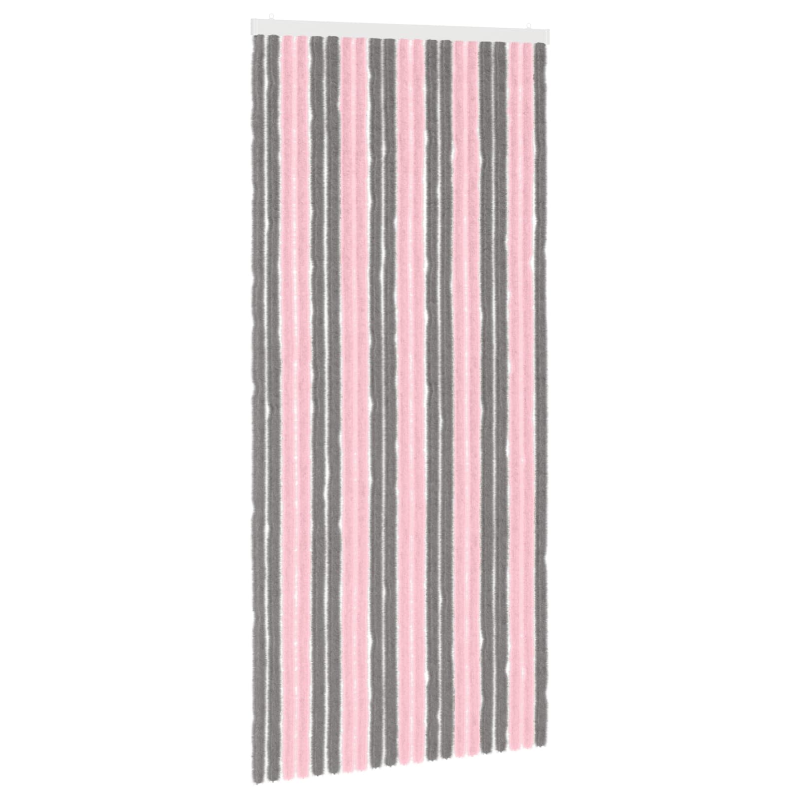 Rovar függöny chenille ezüstszürke és rózsaszín 90 x 200 cm