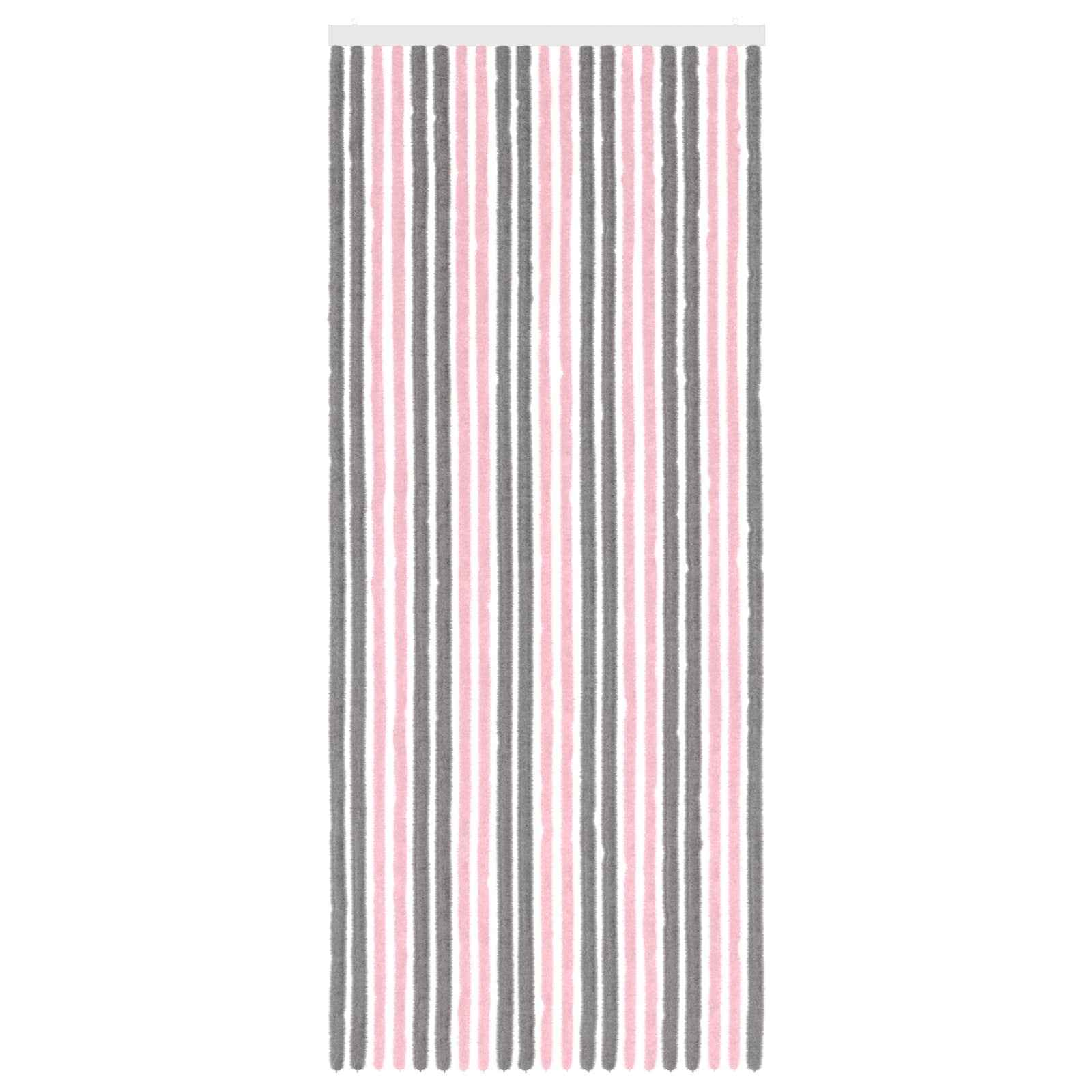 Rovar függöny chenille ezüstszürke és rózsaszín 90 x 220 cm