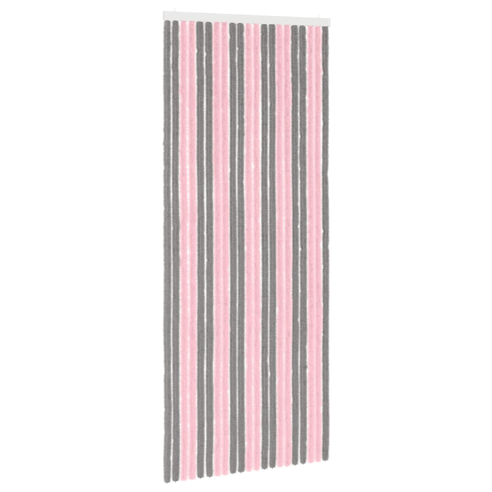 Rovar függöny chenille ezüstszürke és rózsaszín 90 x 220 cm