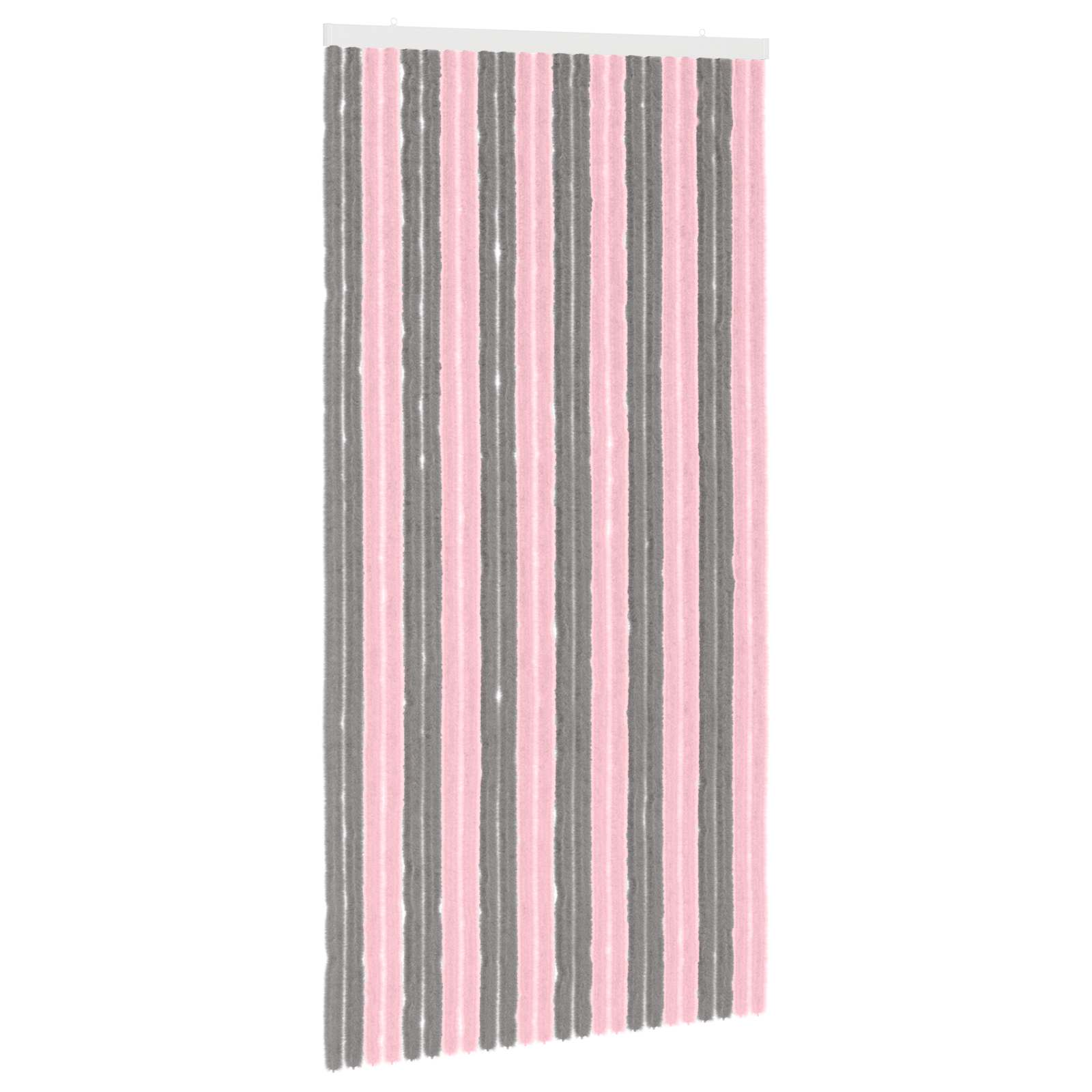 Rovar függöny chenille ezüstszürke és rózsaszín 100 x 200 cm