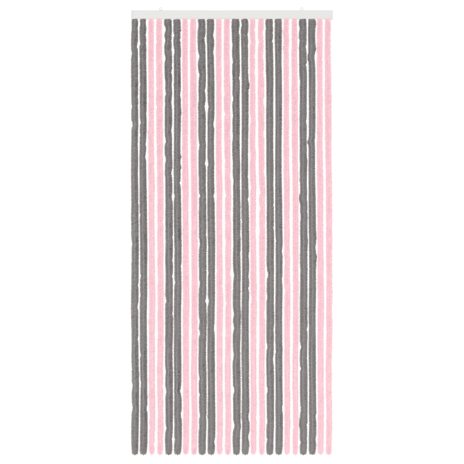 Rovar függöny chenille ezüstszürke és rózsaszín 100 x 220 cm