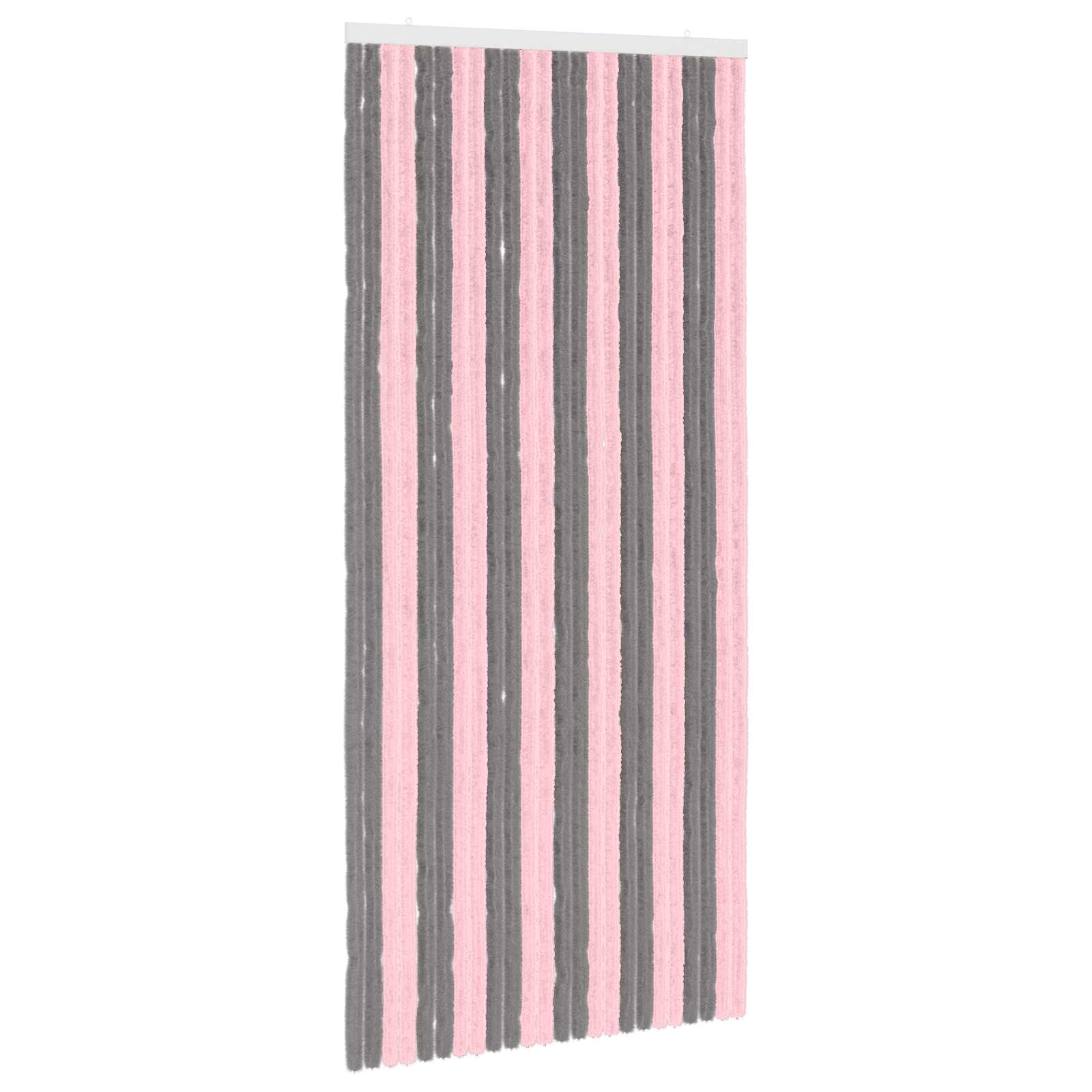Rovar függöny chenille ezüstszürke és rózsaszín 100 x 220 cm