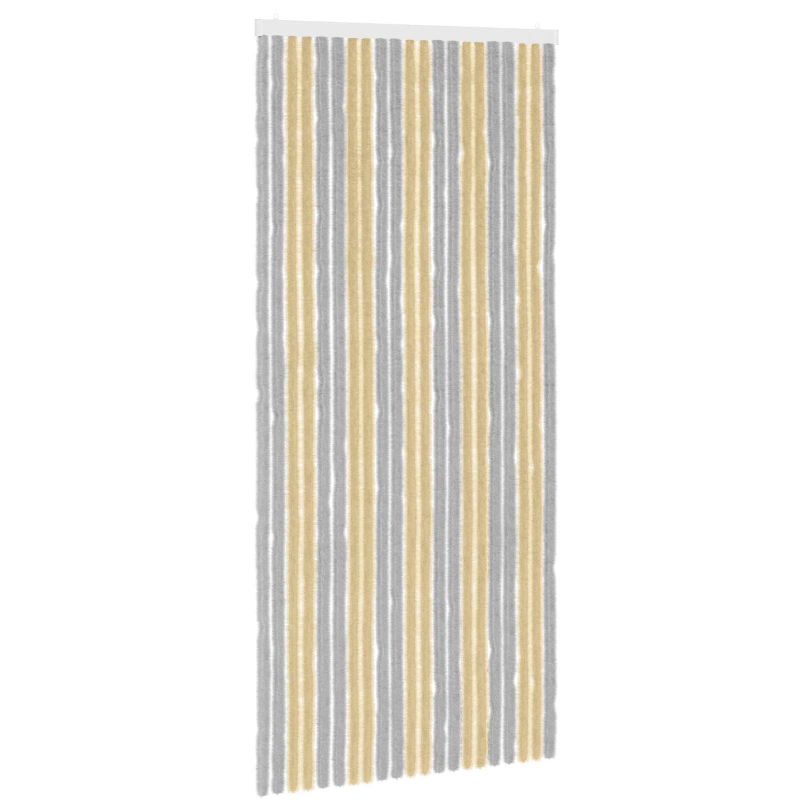 Rovar függöny chenille szürke és bézs 90 x 200 cm 100% pp