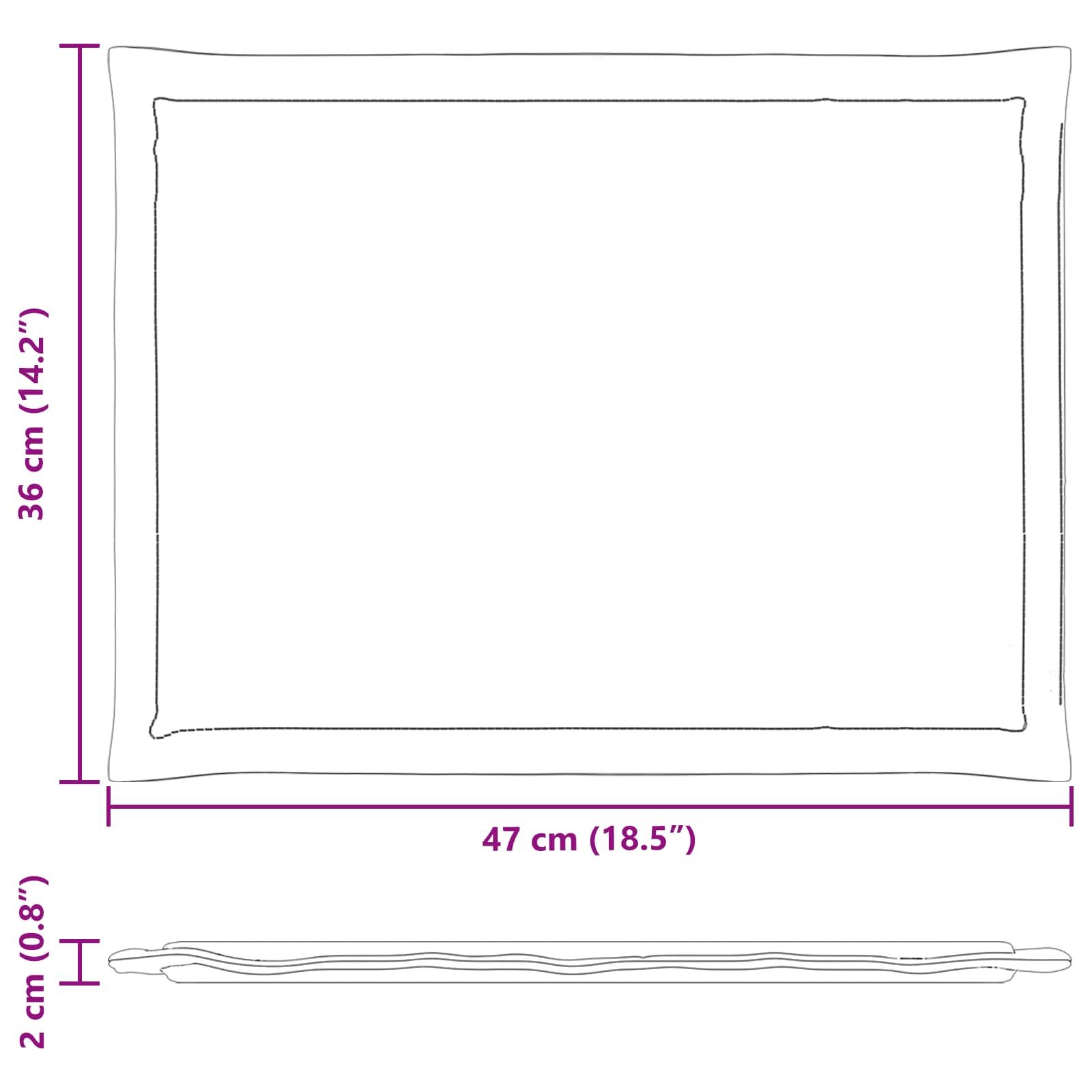 Ülőpárnák 2 pcs krém 47 x 36 x 2 cm poliészter