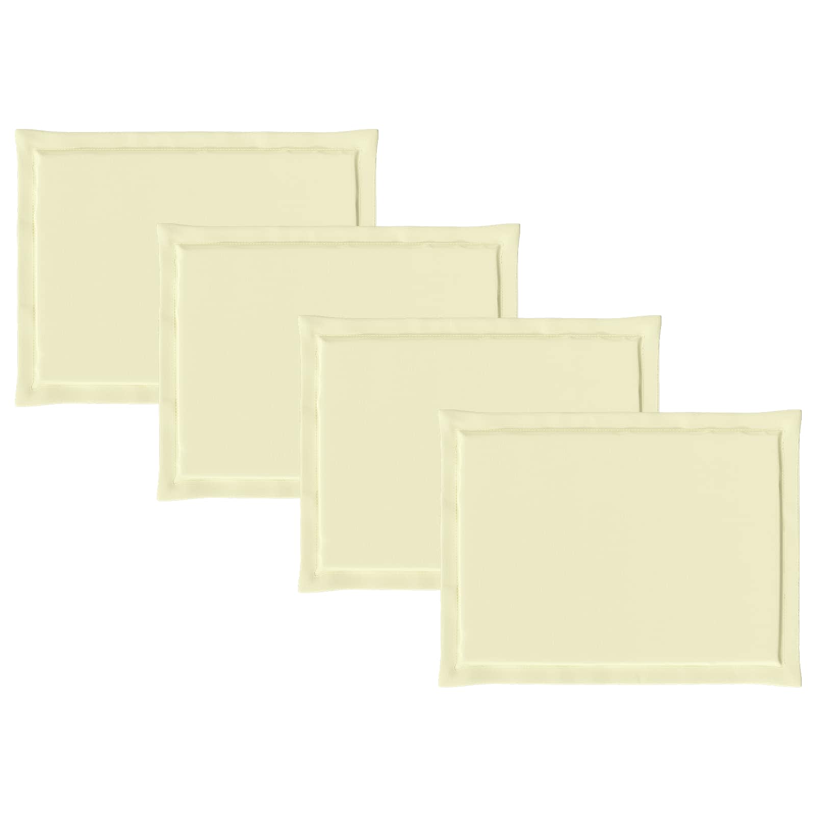 Ülőpárnák 4 pcs krémszínű 47 x 36 x 2 cm poliészter