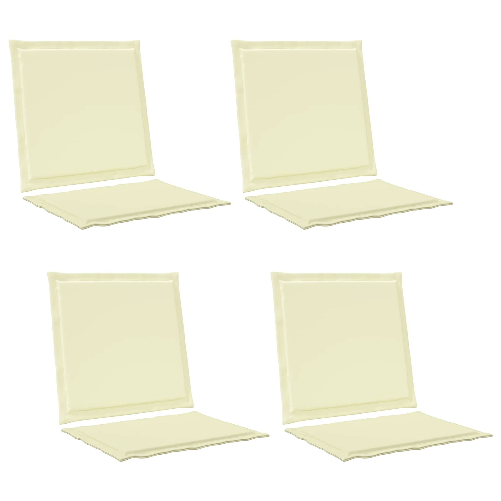 Ülés és háttámla párnák 4 pcs krémszínű 47 x 45 x 2 cm