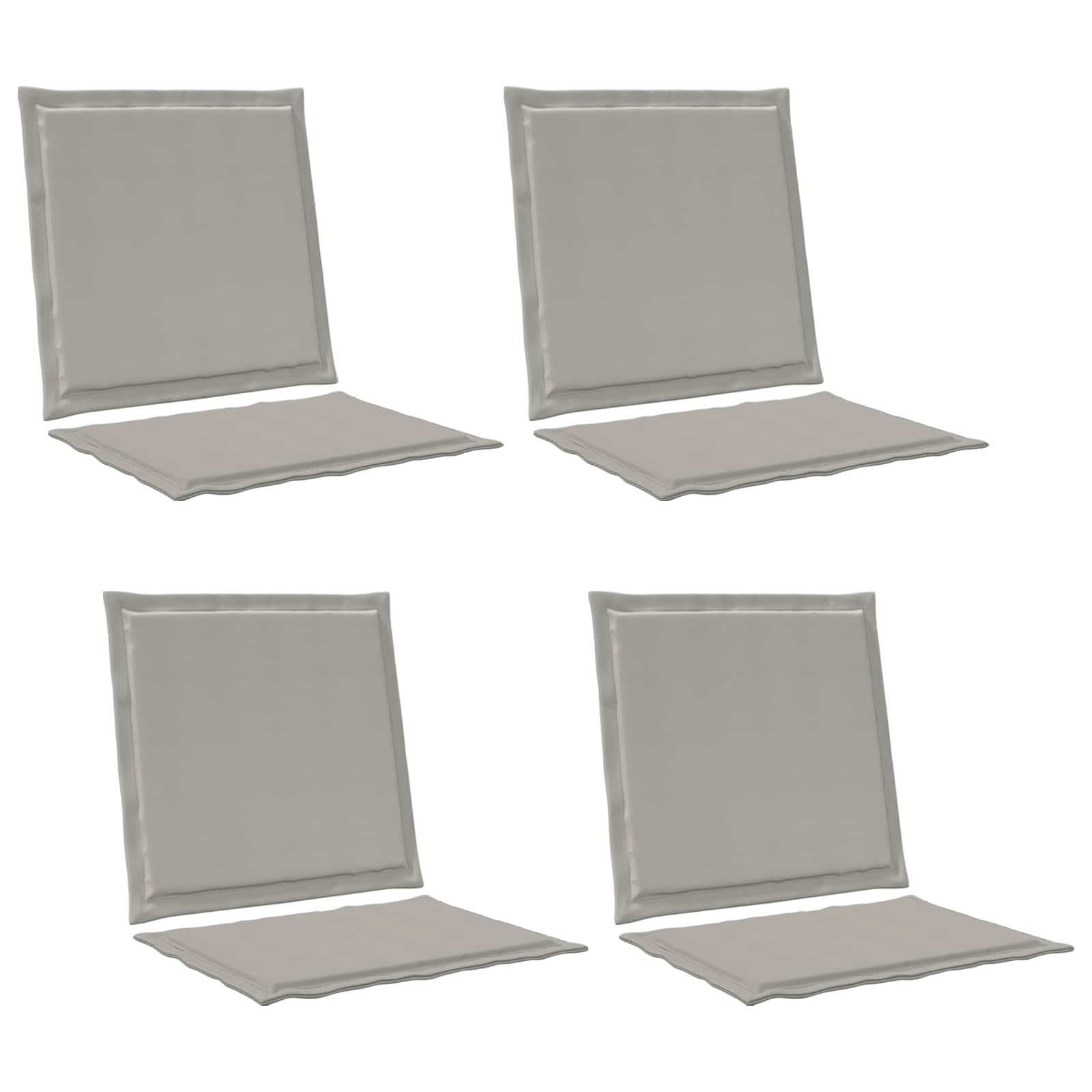 Ülés és háttámla párnák 4 pcs világosszürke 47 x 45 x 2 cm