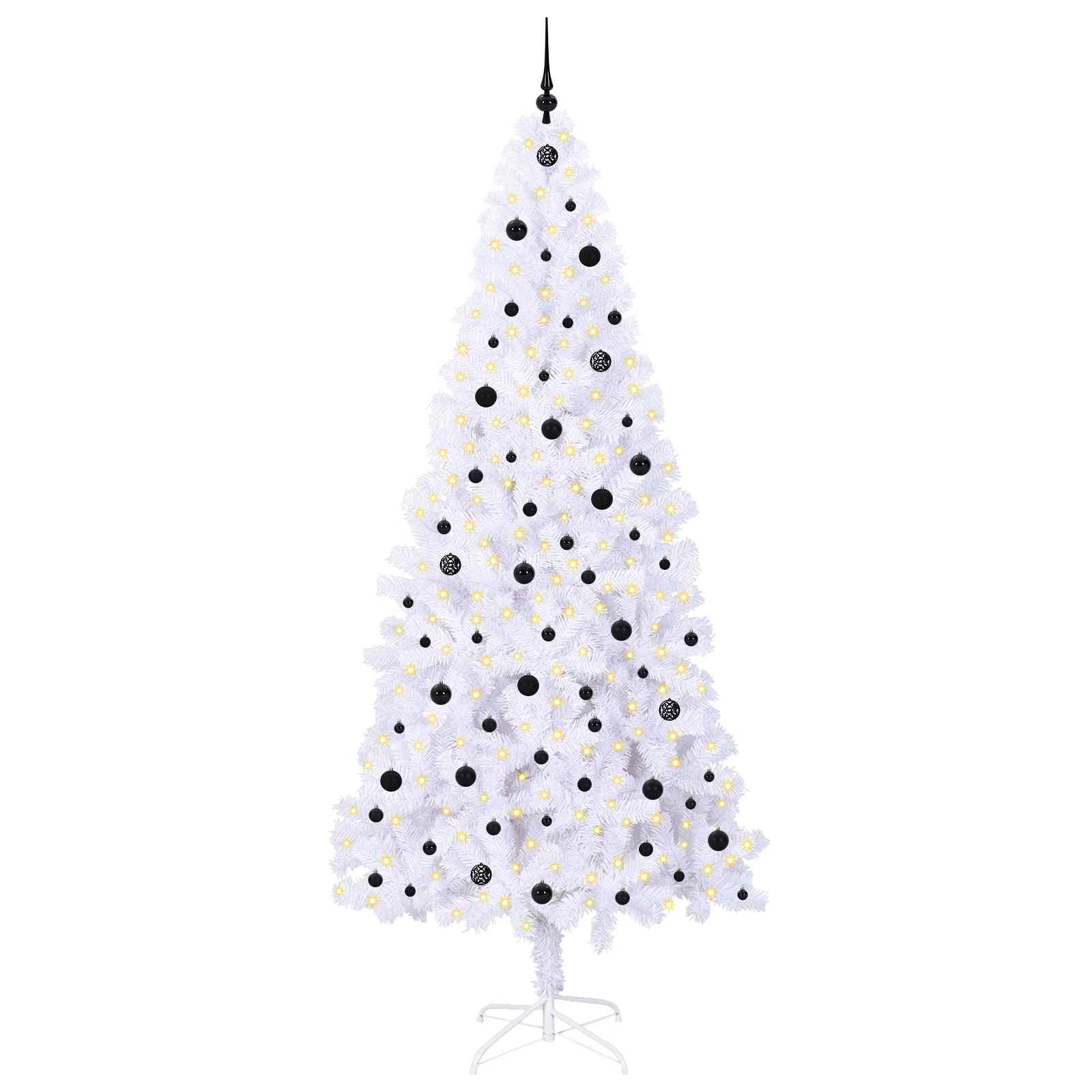 Mű karácsonyfa 300 led-del állvánnyal fehér 240 cm pvc és acél