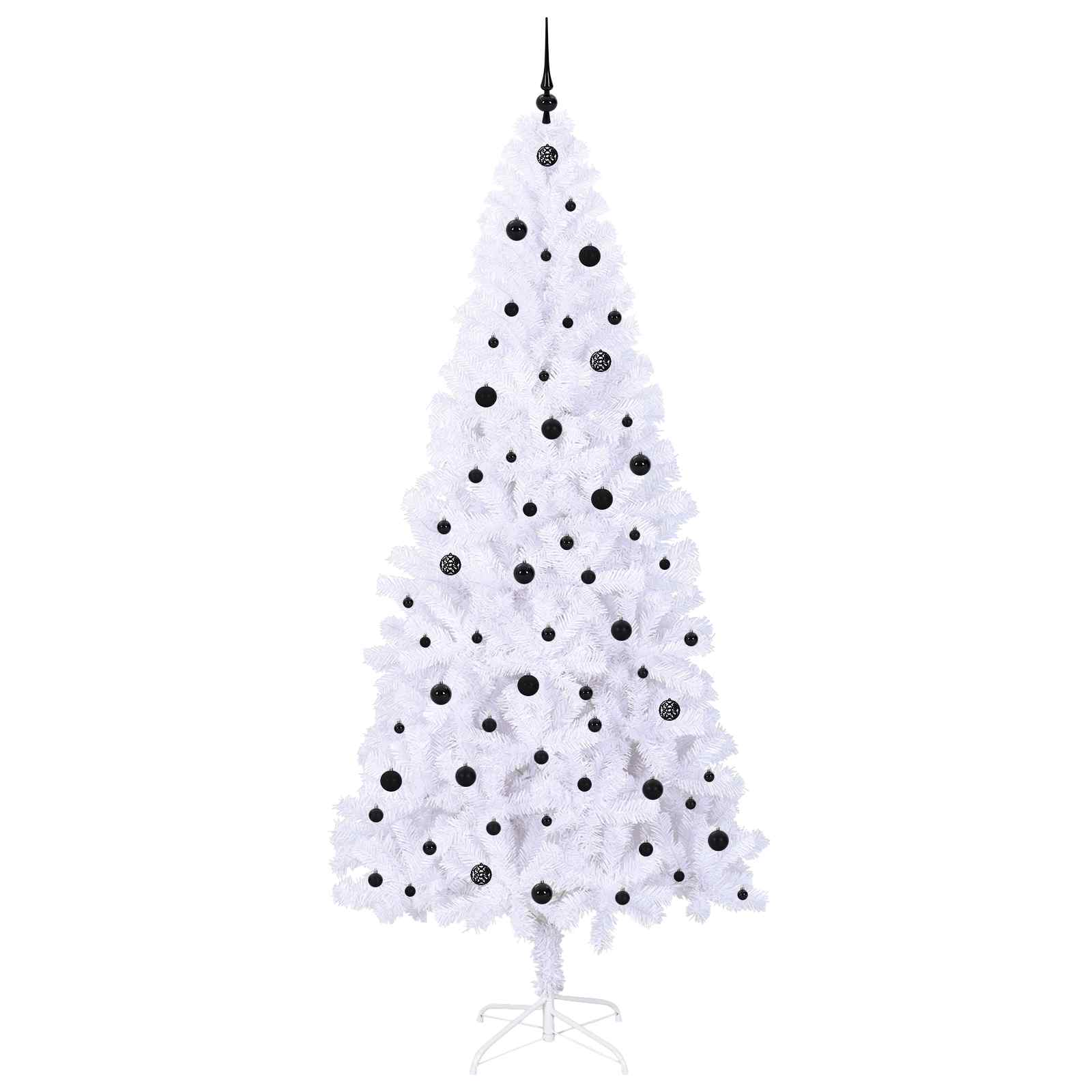 Mű karácsonyfa 300 led-del állvánnyal fehér 240 cm pvc és acél
