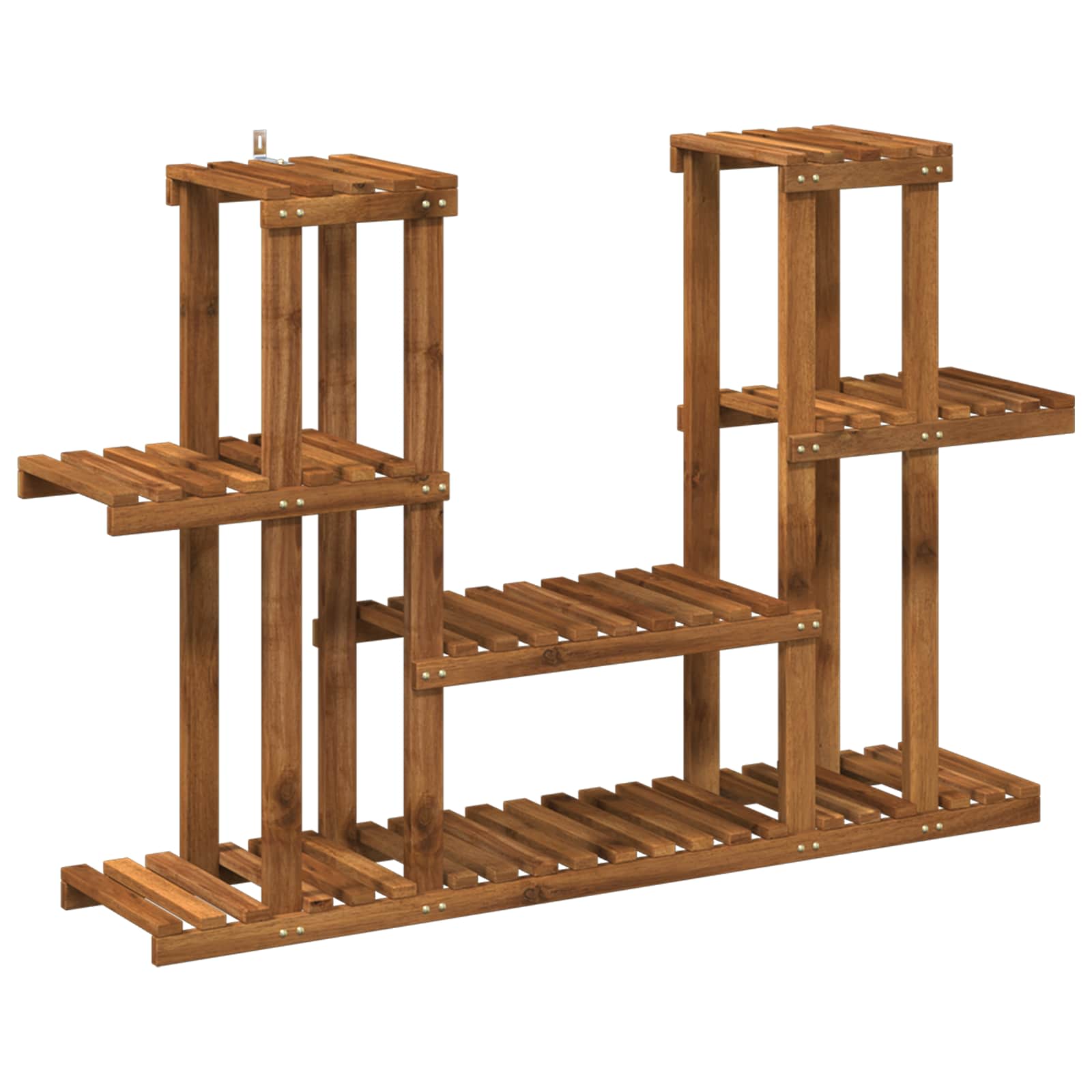 Növényállvány természetes 123 x 25 x 78,5 cm tömör akácfa