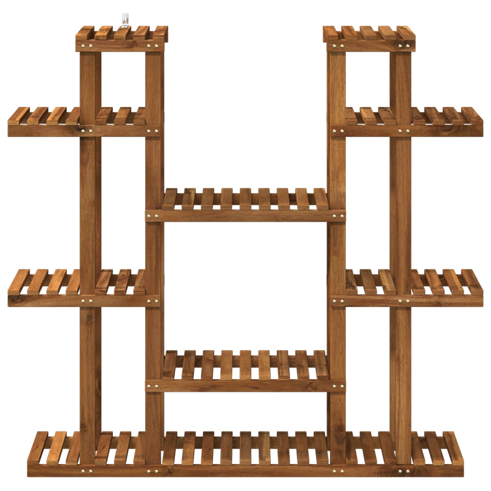 Növényállvány természetes 123 x 25 x 114,5 cm tömör akácfa
