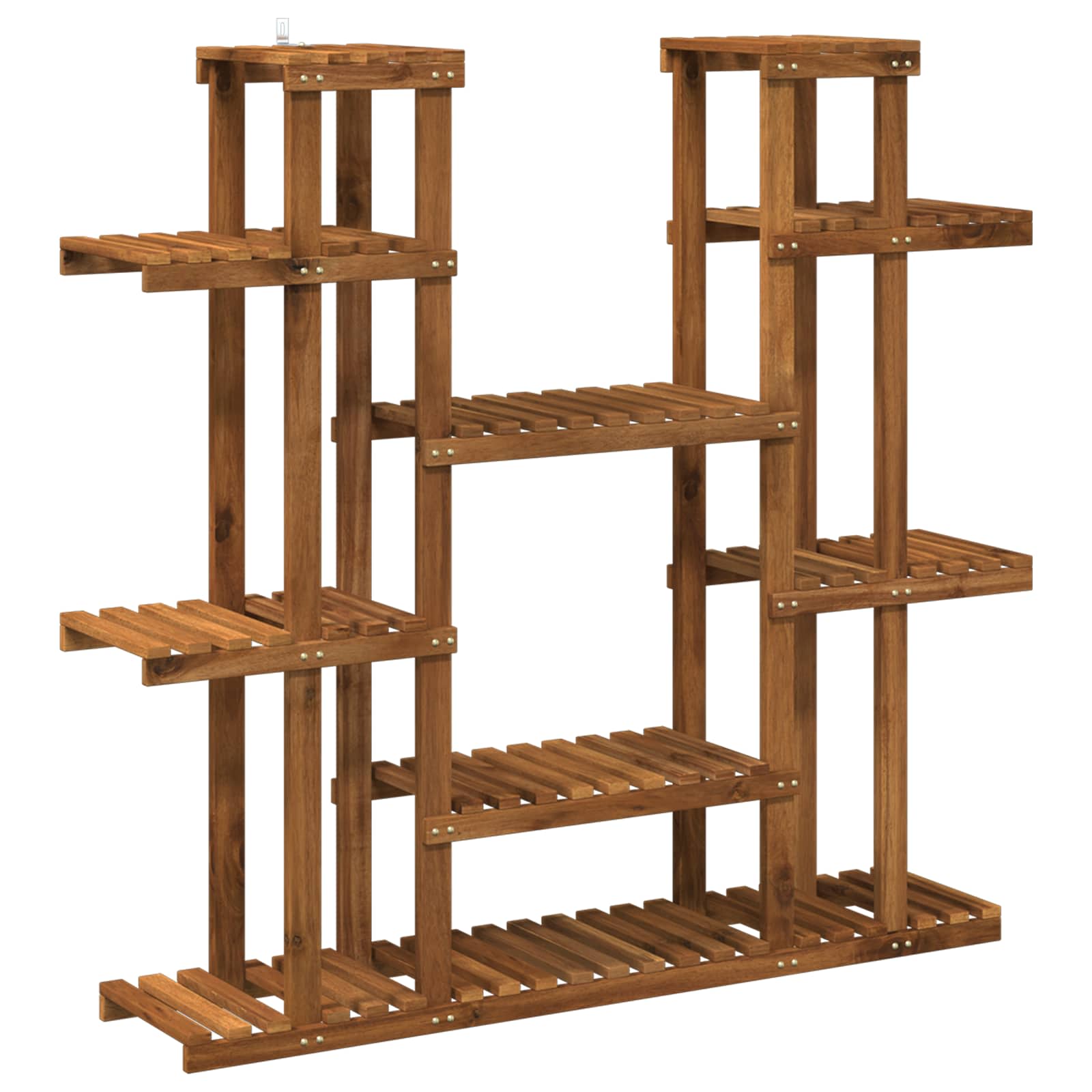 Növényállvány természetes 123 x 25 x 114,5 cm tömör akácfa