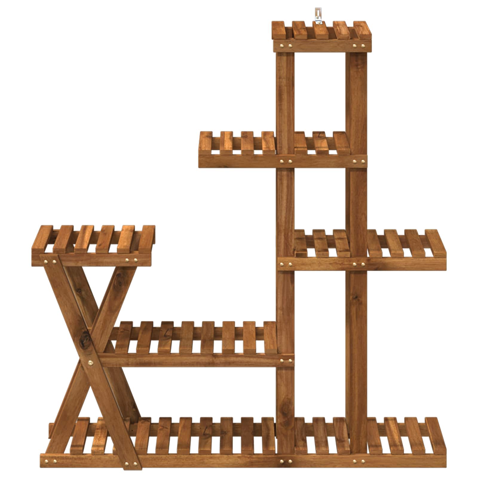 Növényállvány természetes 95 x 25 x 101,5 cm tömör akácfa