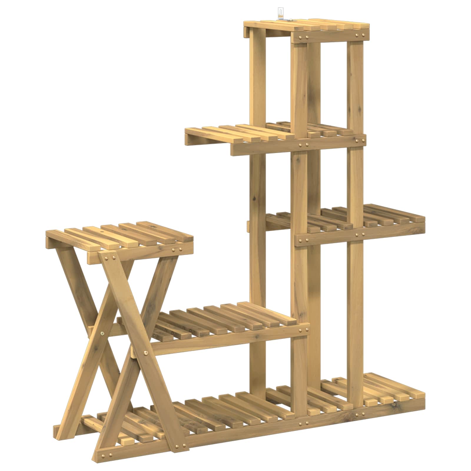 Növényállvány fehér 95 x 25 x 101,5 cm tömör akácfa