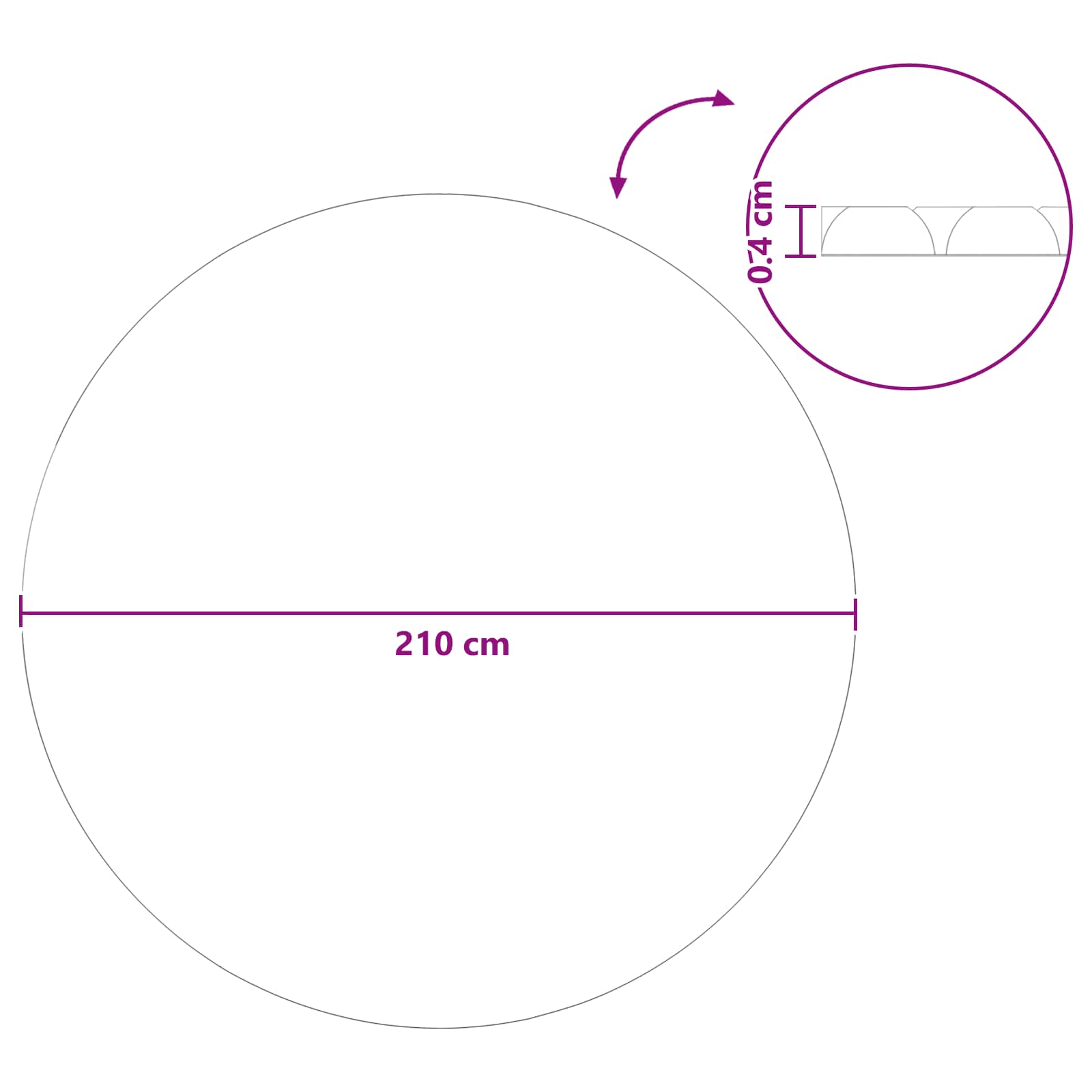 Napelemes medencetakaró kiváló minőség ø 210 cm 200 μm kerek pe
