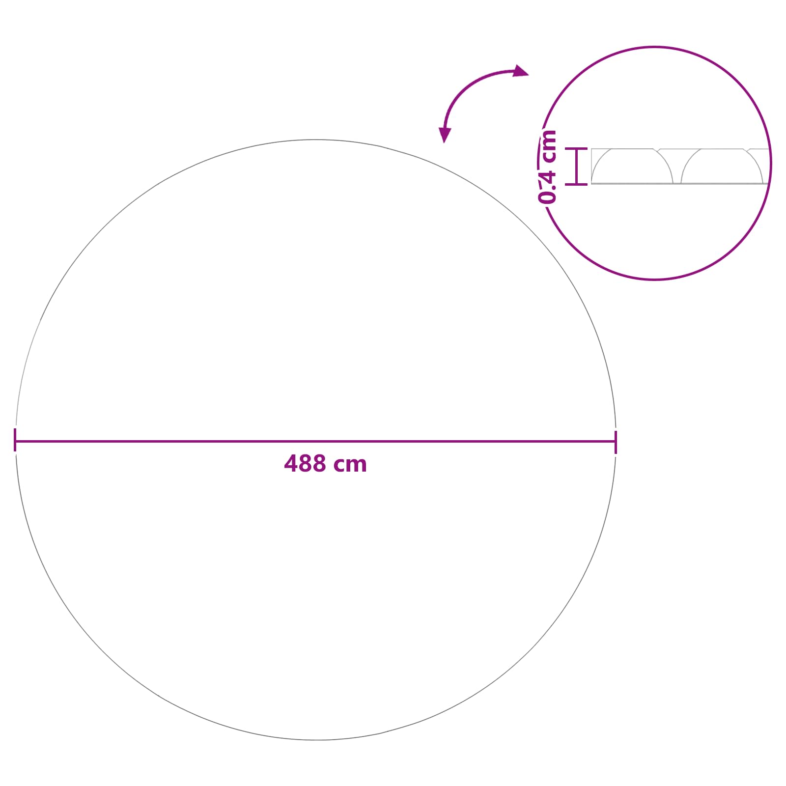 Napenergia medencefedő extra nehéz ø 488 cm 400 μm kerek pe