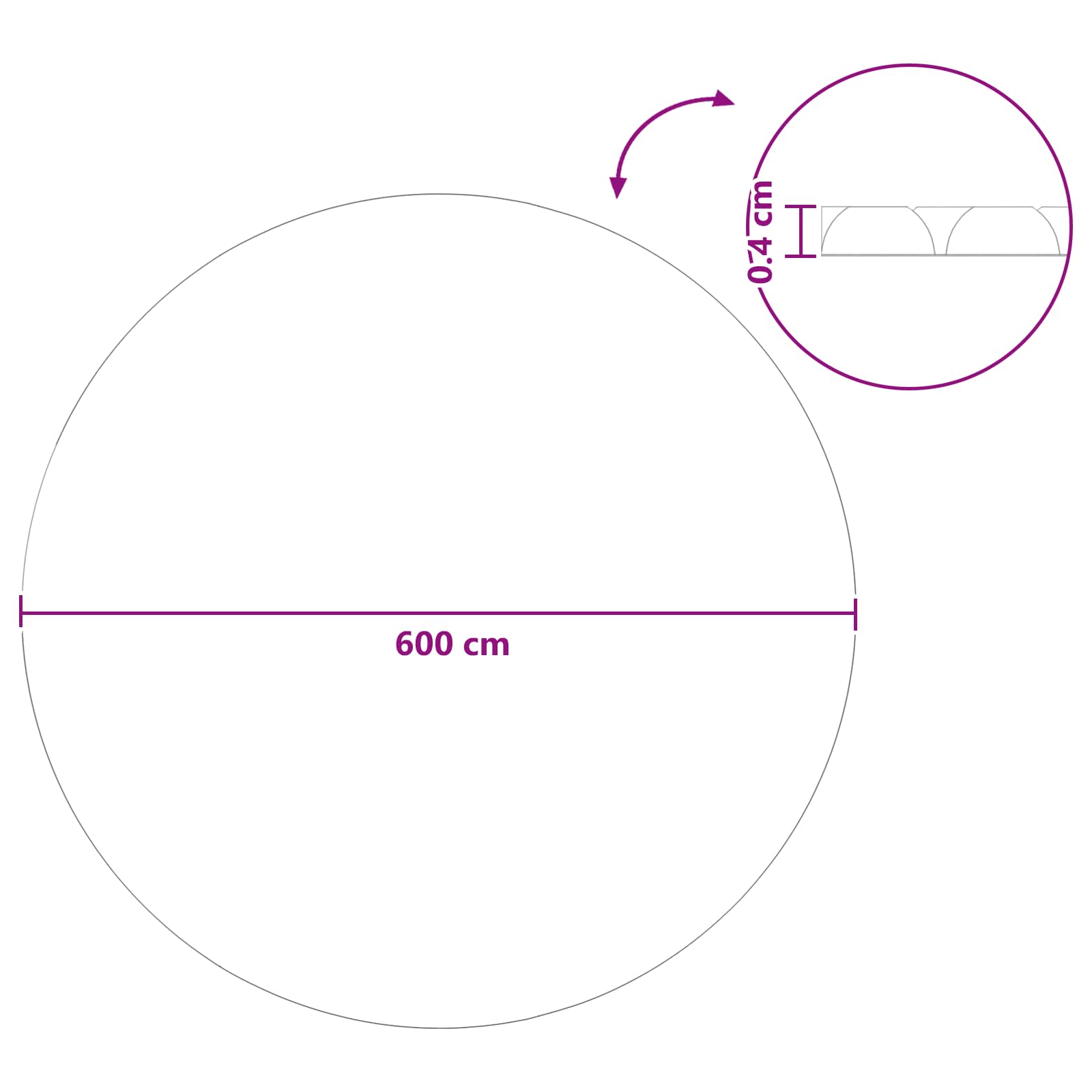 Napenergia medencefedő extra nehéz ø 600 cm 400 μm kerek pe
