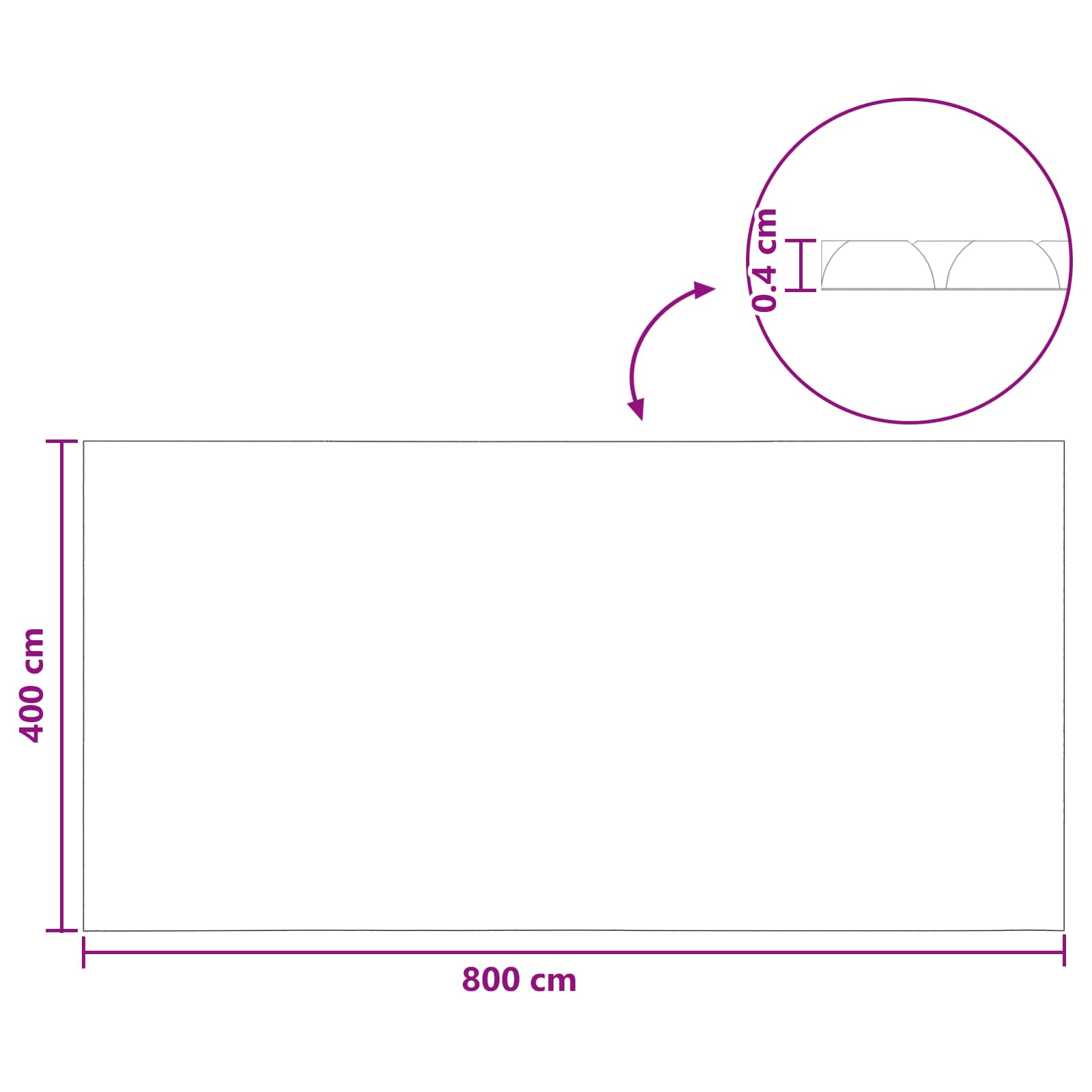 Napenergia medence fedél 800 x 400 cm 110 μm négyzet pe