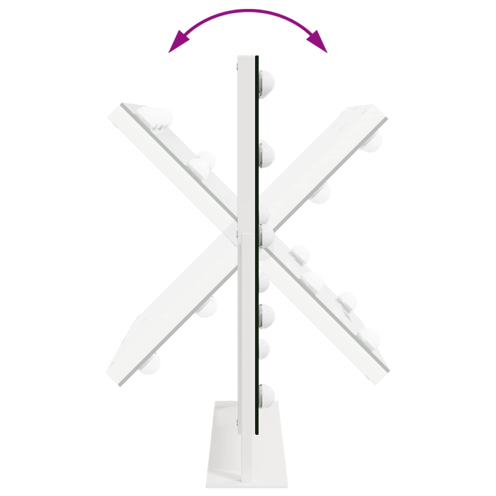 Led smink tükör fehér 44 x 10 x 53 cm üveg és acél