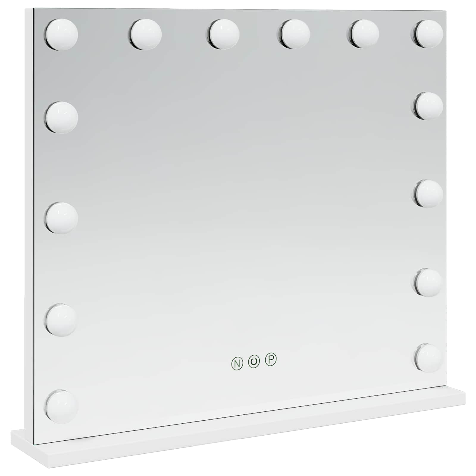 Led smink tükör fehér 50 x 10 x 44 cm üveg és acél