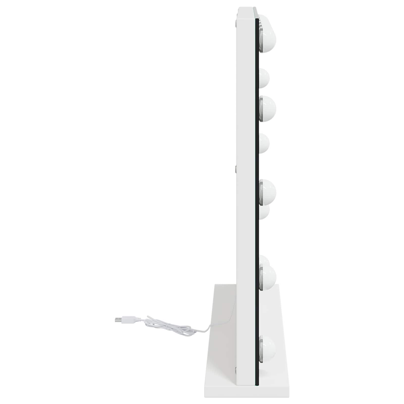 Led smink tükör fehér 50 x 10 x 44 cm üveg és acél