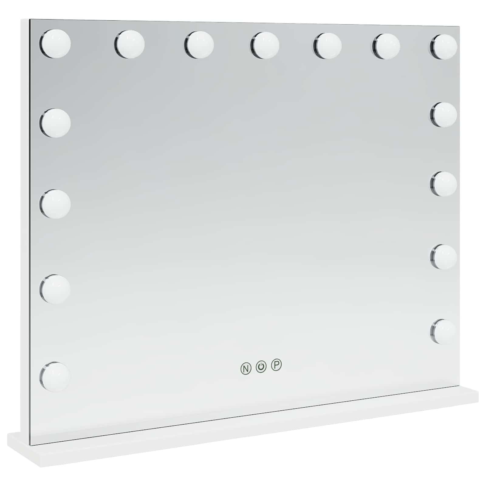 Led smink tükör fehér 58 x 10 x 47 cm üveg és acél