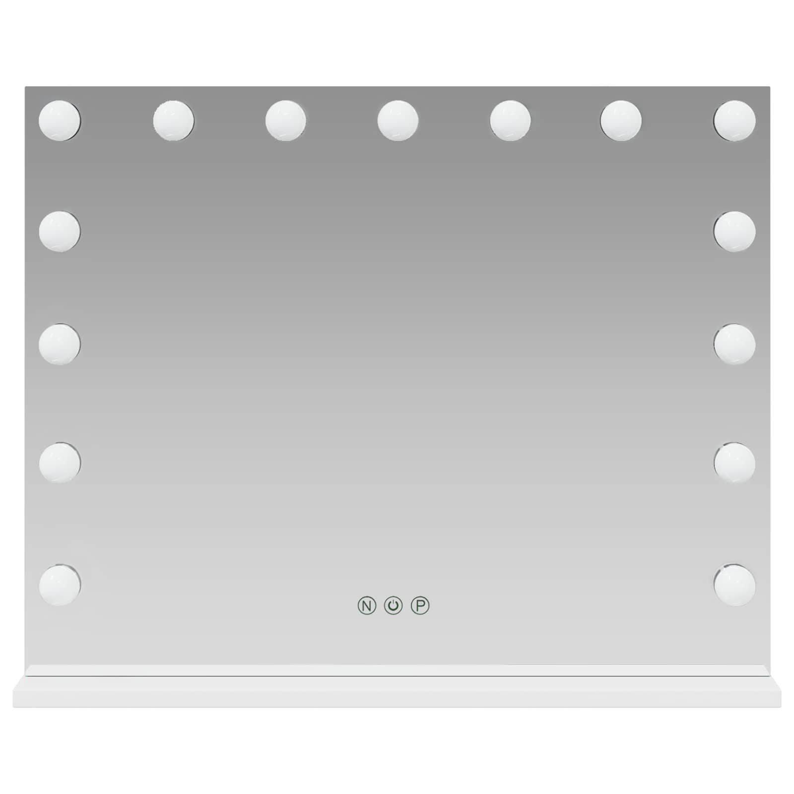 Led smink tükör fehér 58 x 10 x 47 cm üveg és acél