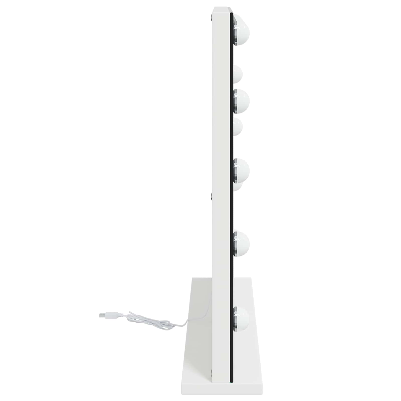 Led smink tükör fehér 58 x 10 x 47 cm üveg és acél