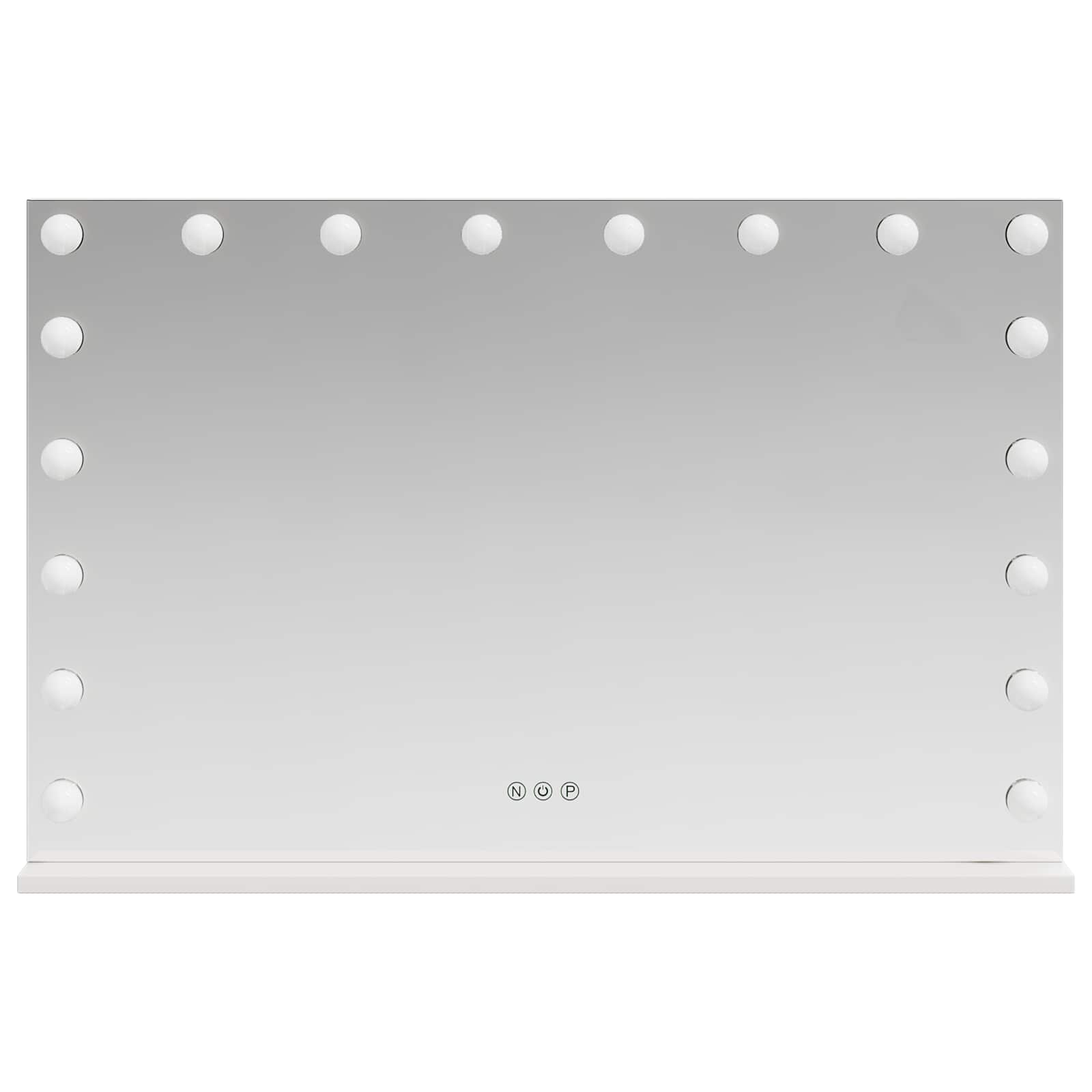 Led smink tükör fehér 80 x 10 x 52,5 cm üveg és acél