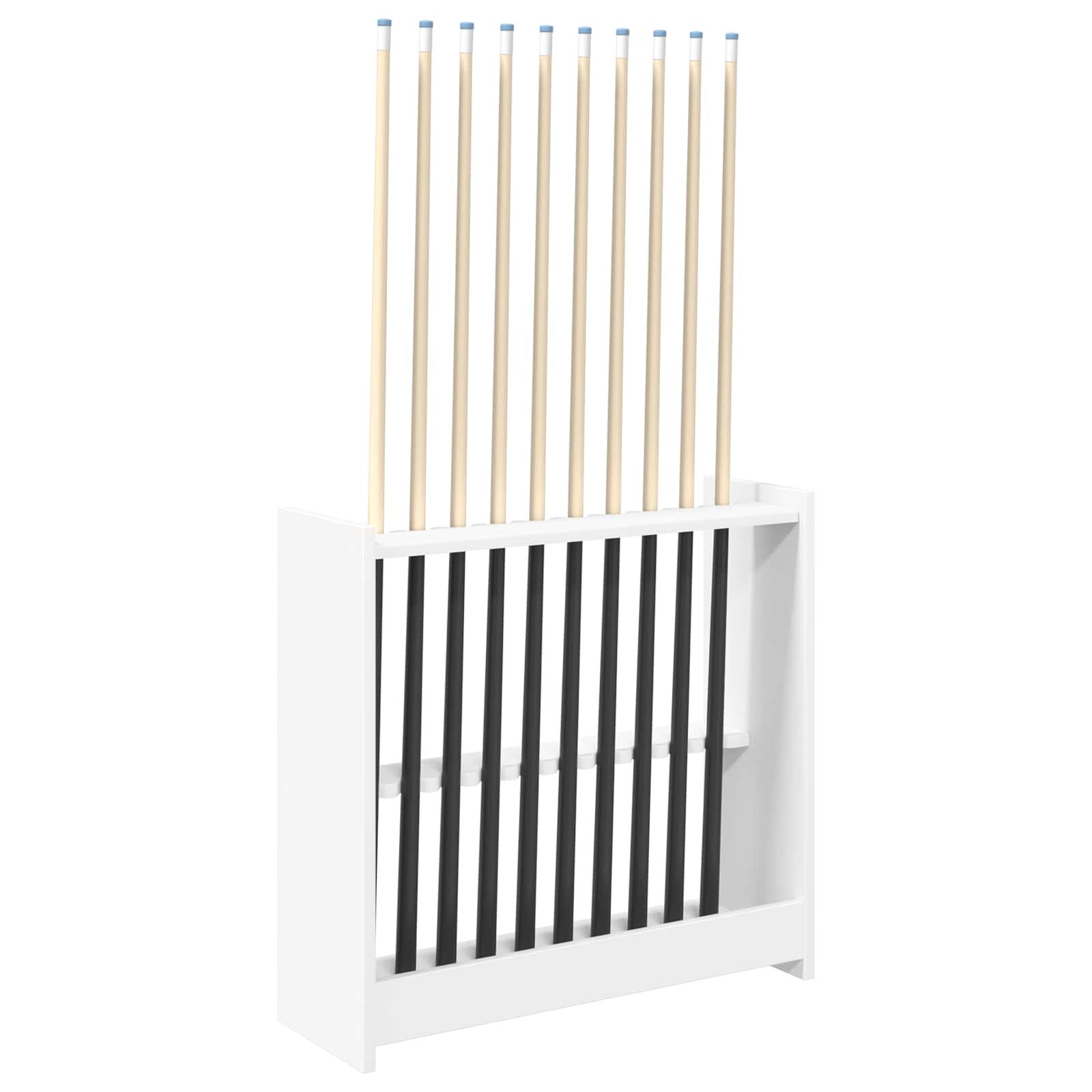 Biliárd dákó állvány szerelt fa 60 x 20 x 57 cm fehér