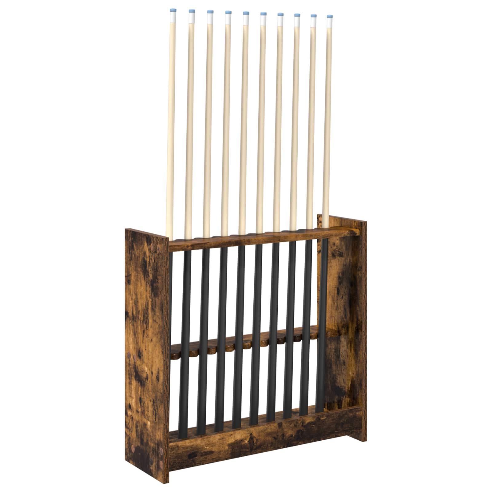 Biliárd dákó állvány szerelt fa 60 x 20 x 57 cm füstös tölgy