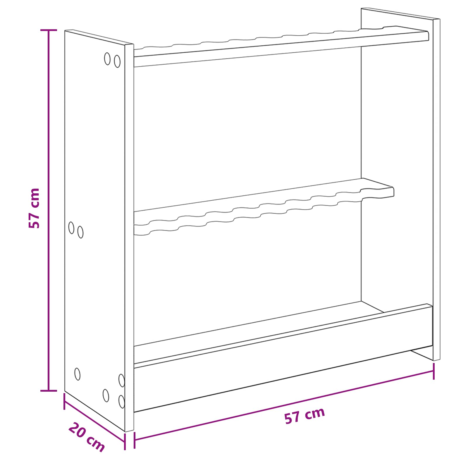 Biliárd dákó állvány szerelt fa 60 x 20 x 57 cm szürke sonoma