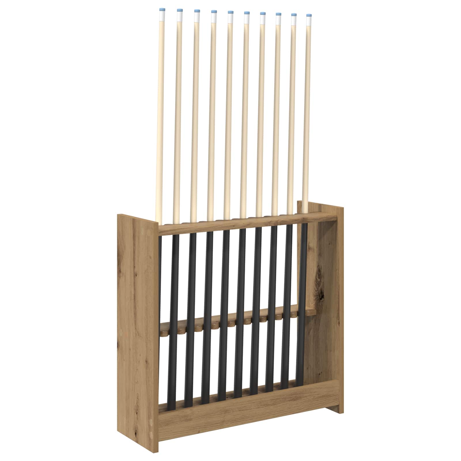Biliárd dákó állvány szerelt fa 60 x 20 x 57 cm kézműves tölgy