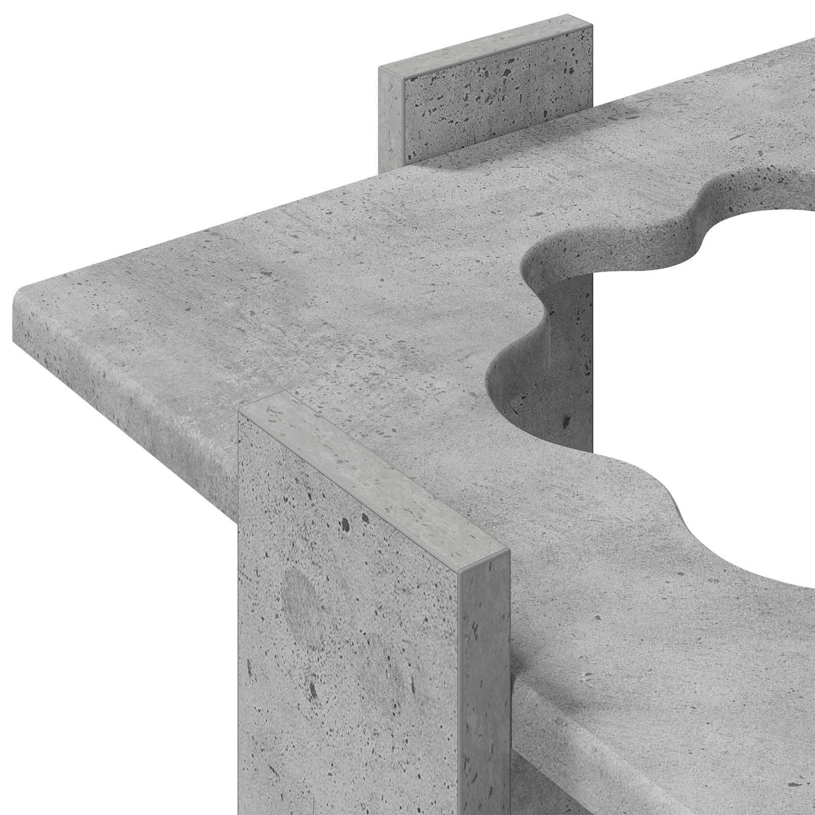 Biliárd dákó állvány szerelt fa 42 x 43 x 60 cm betonszürke