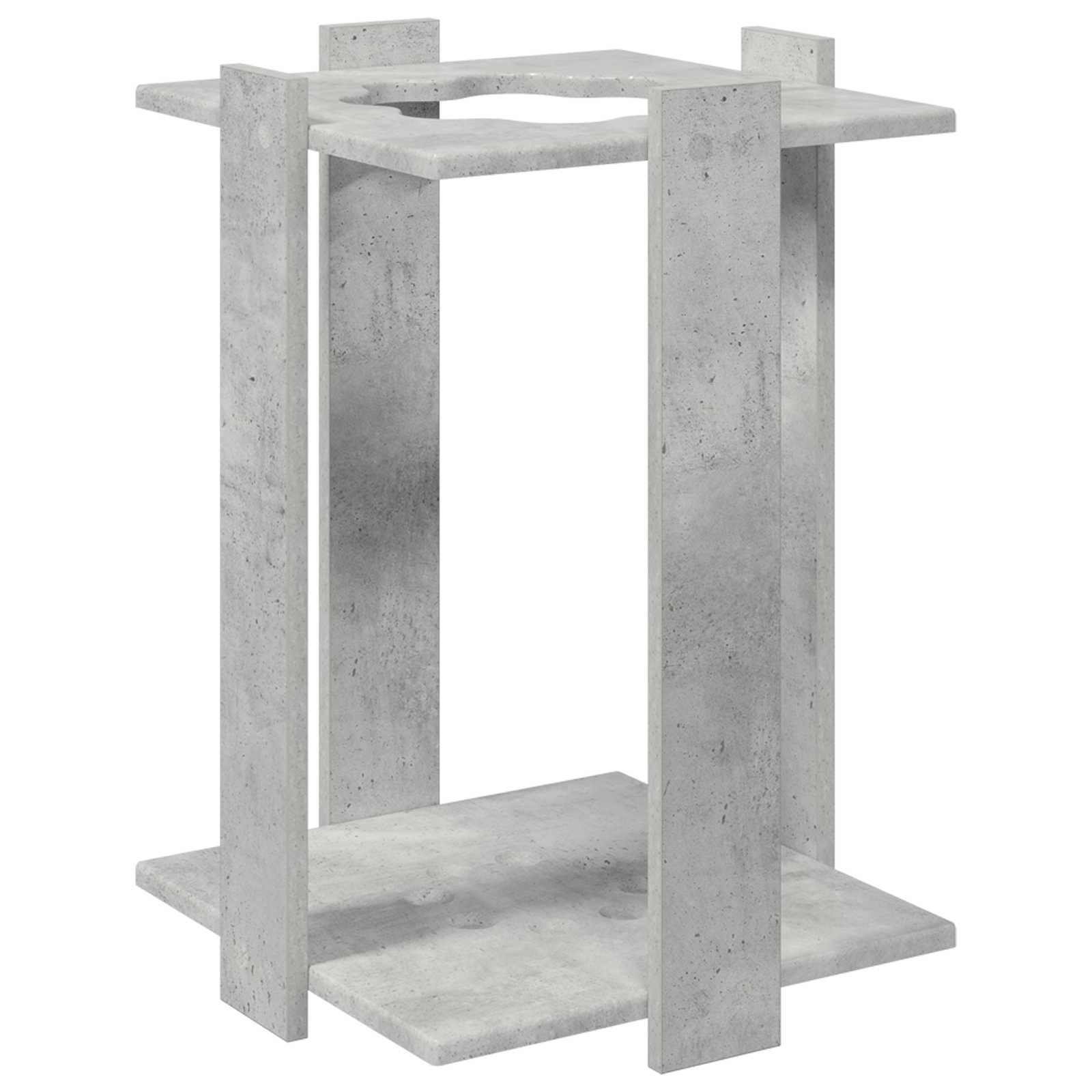 Biliárd dákó állvány szerelt fa 42 x 43 x 60 cm betonszürke