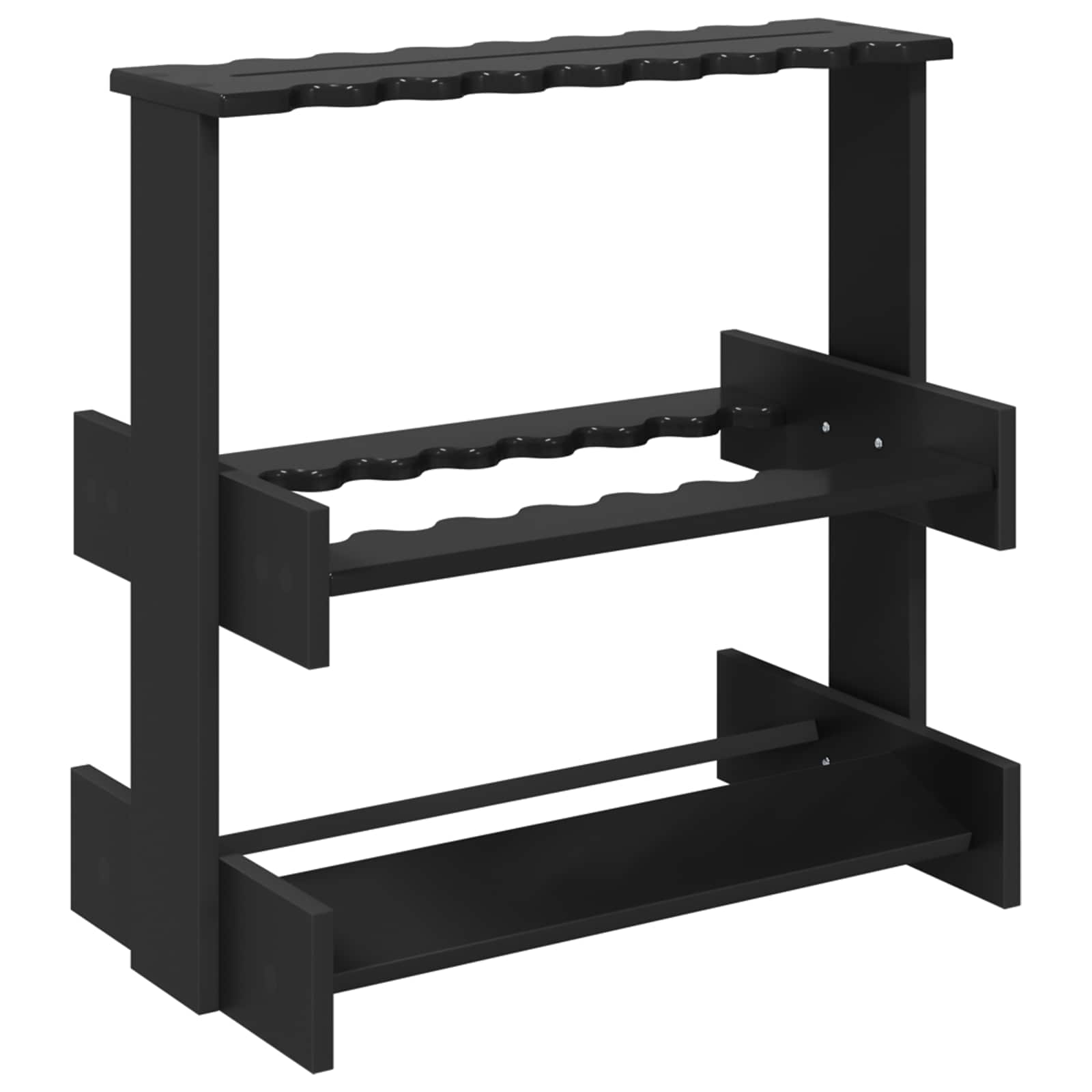 Biliárd dákó állvány szerelt fa 60 x 35 x 60 cm fekete