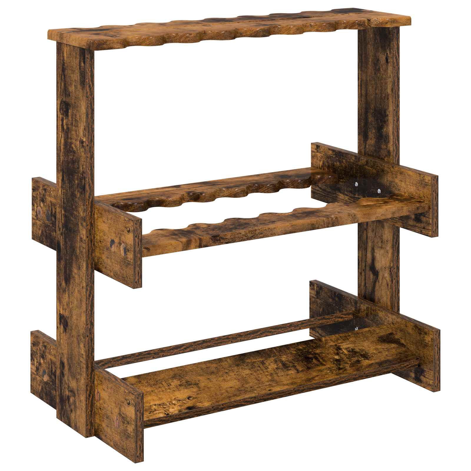 Biliárd dákó állvány szerelt fa 60 x 35 x 60 cm füstös tölgy