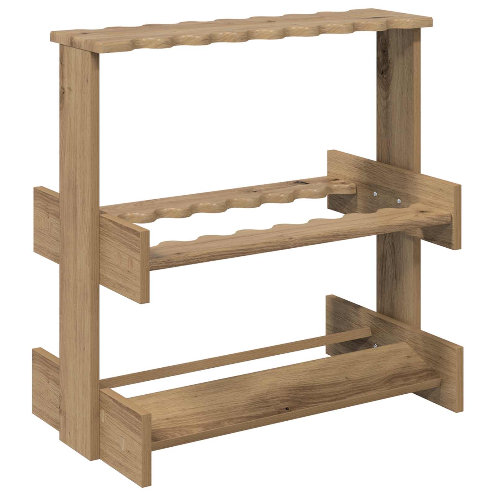 Biliárd dákó állvány szerelt fa 60 x 35 x 60 cm kézműves tölgy