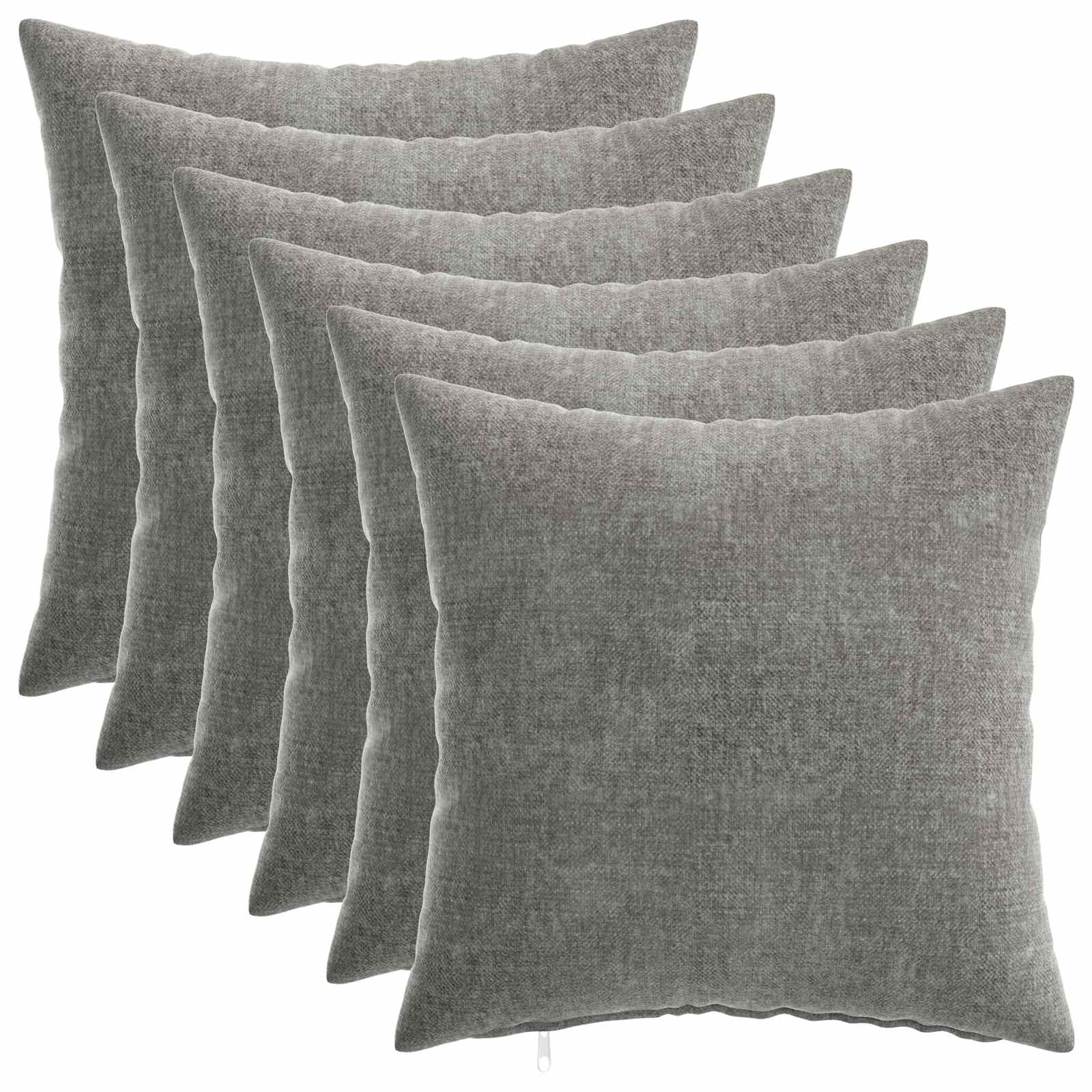Párna huzat 6 db heerlen sötétszürke 30 x 30 cm chenille szövet