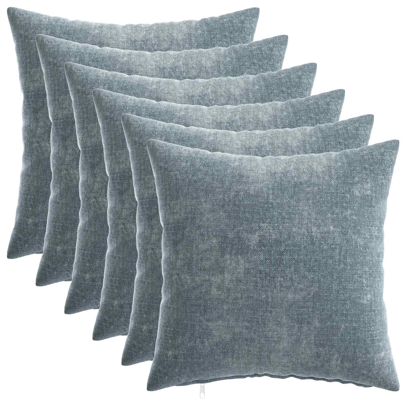 Párna huzat 6 db heerlen világoskék 30 x 30 cm chenille szövet