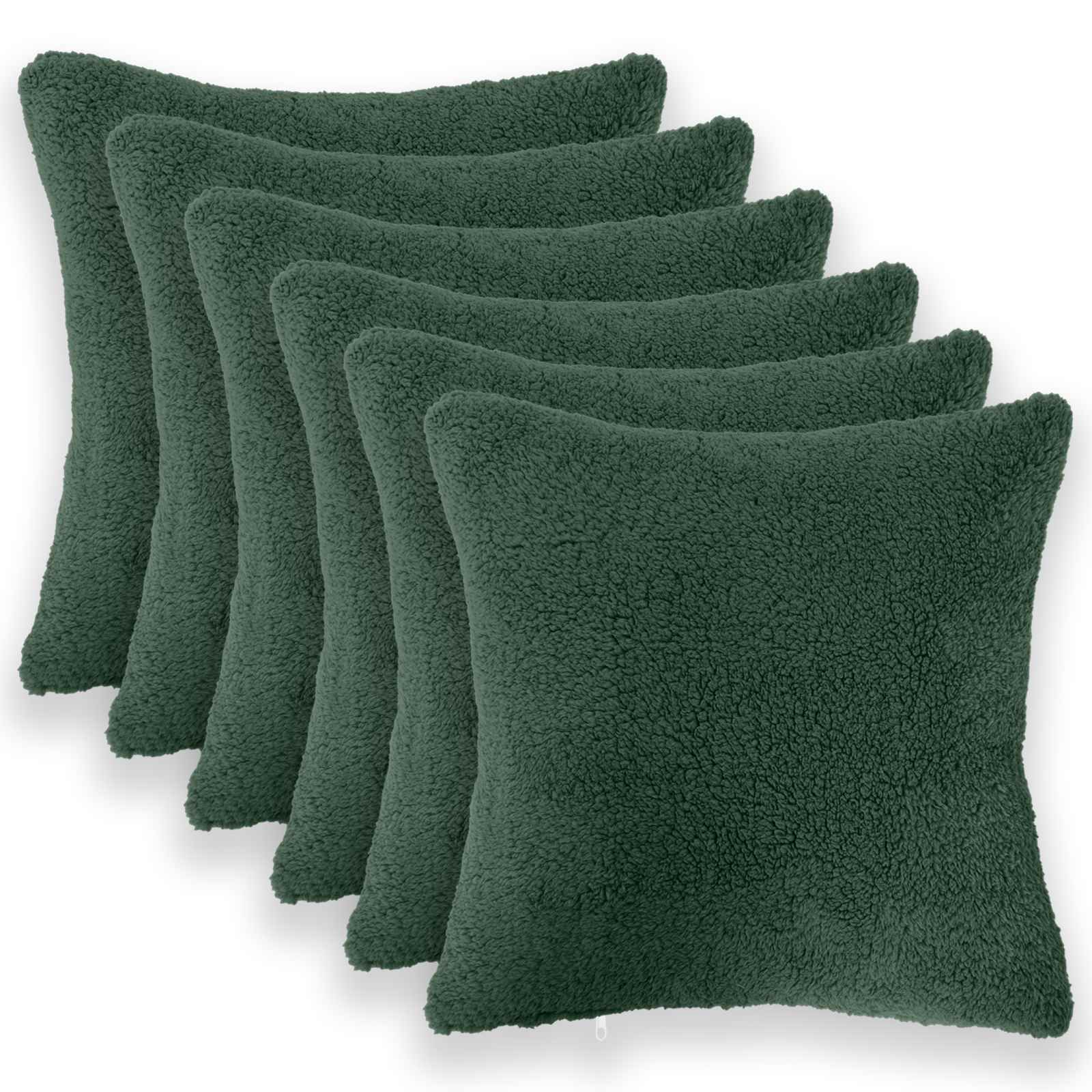 Párna huzat 6 pcs heerlen sötétzöld 30 x 30 cm bouclé