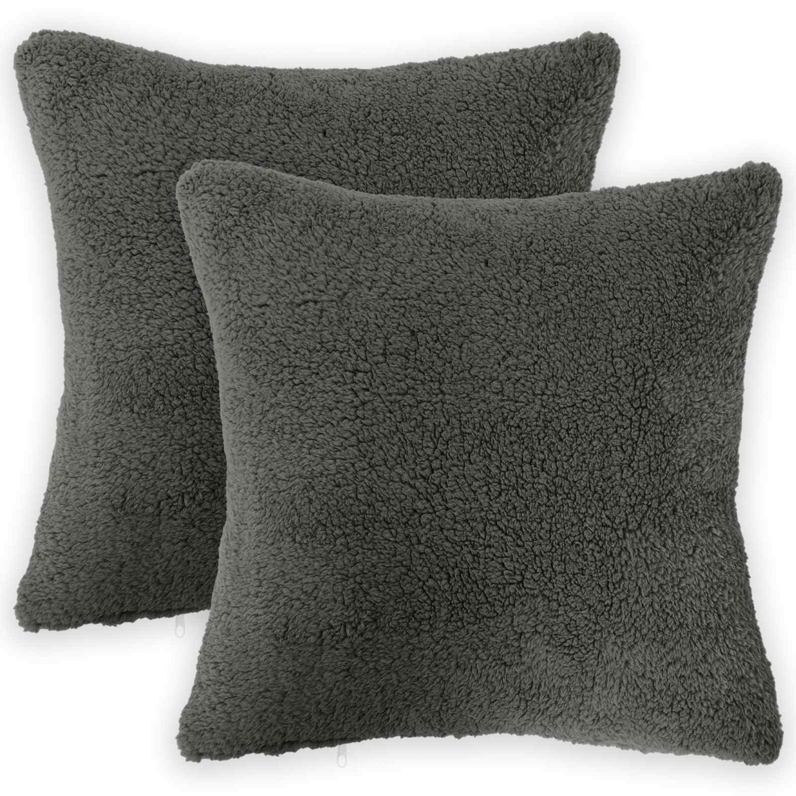 Párna huzat 2 pcs heerlen sötétszürke 30 x 30 cm bouclé