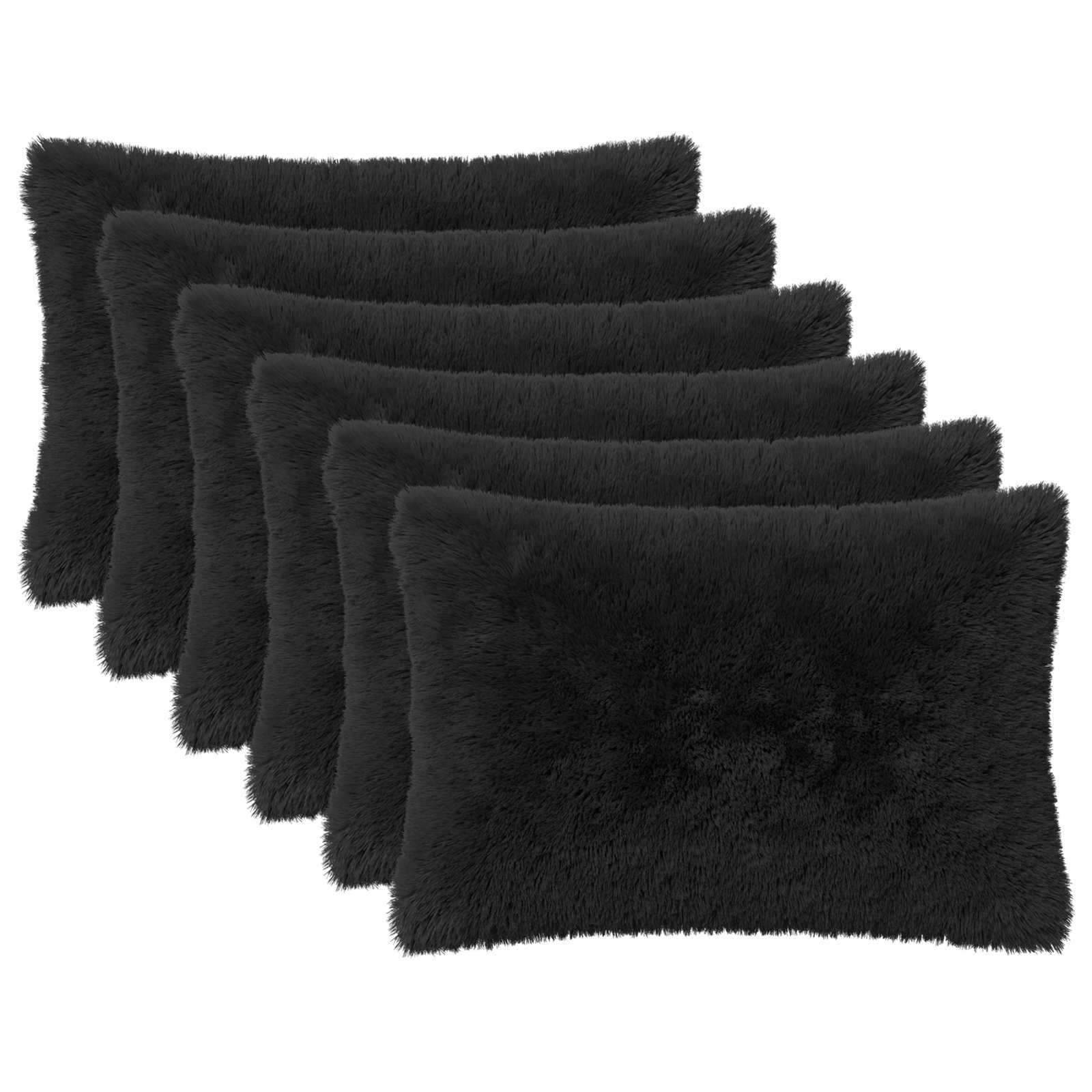 Párna huzat 6 pcs heerlen fekete 30 x 50 cm pv mikroplüss