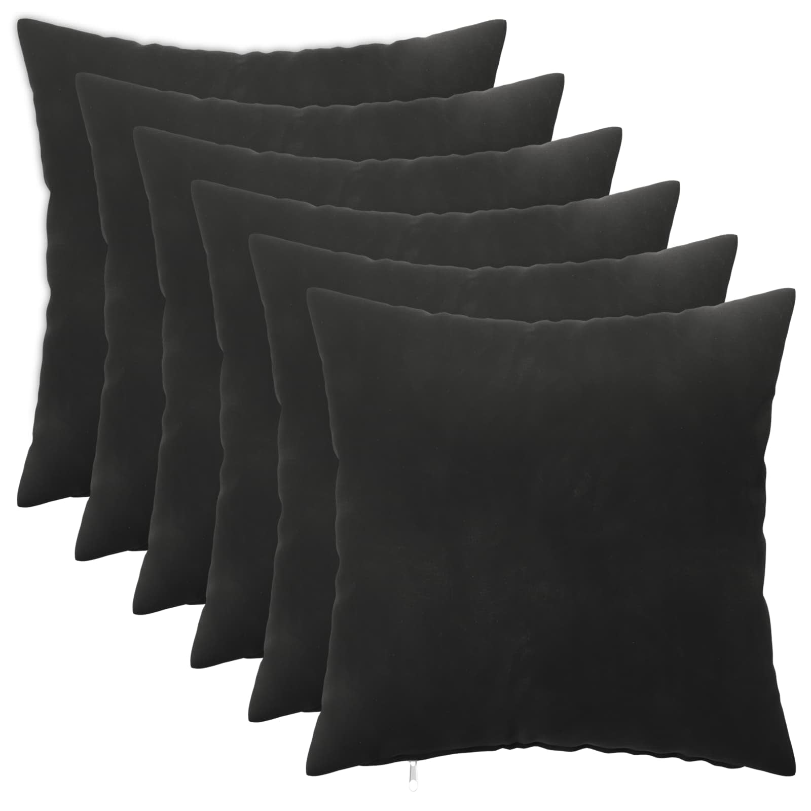 Párna huzat 6 pcs heerlen fekete 35 x 35 cm bársony