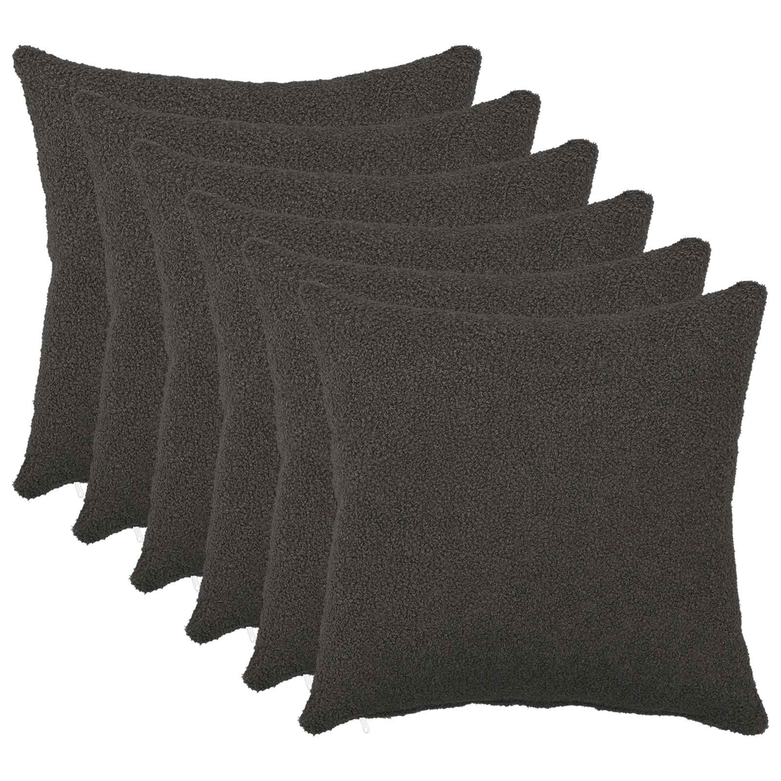 Párna huzat 6 pcs heerlen sötétszürke 35 x 35 cm bouclé