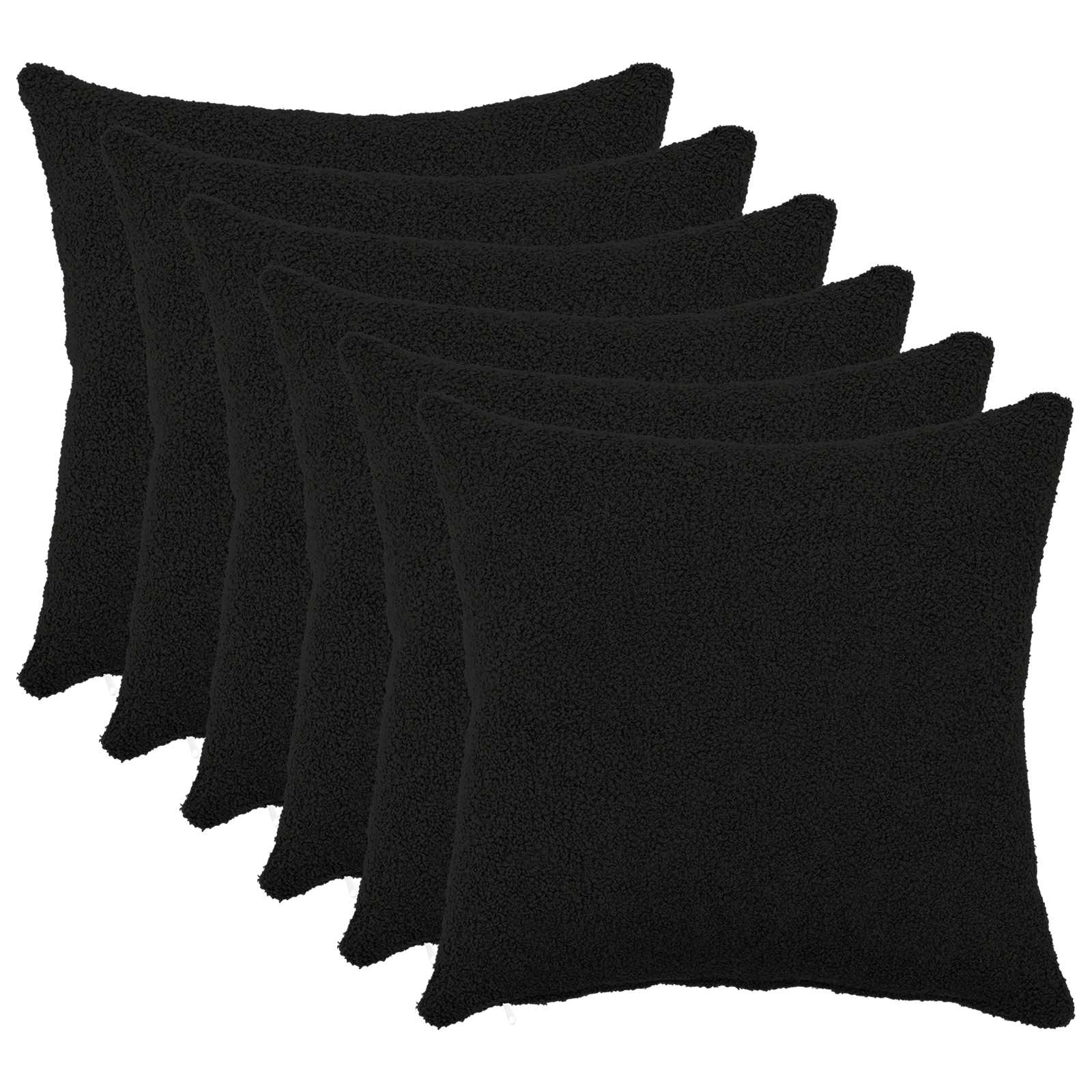 Párna huzat 6 pcs heerlen fekete 35 x 35 cm bouclé
